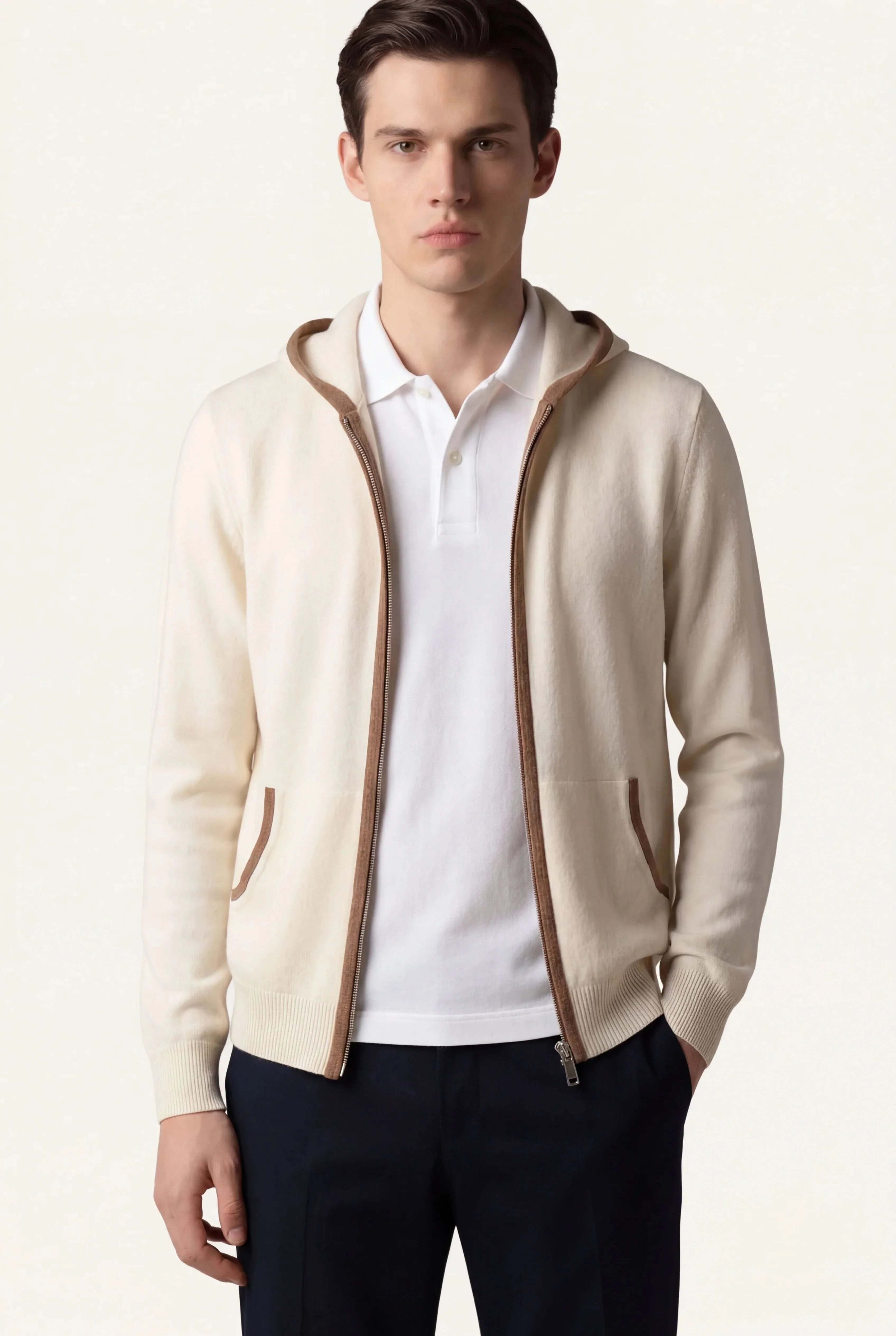 SANTONI CLASSIC HOODIE CREAM
