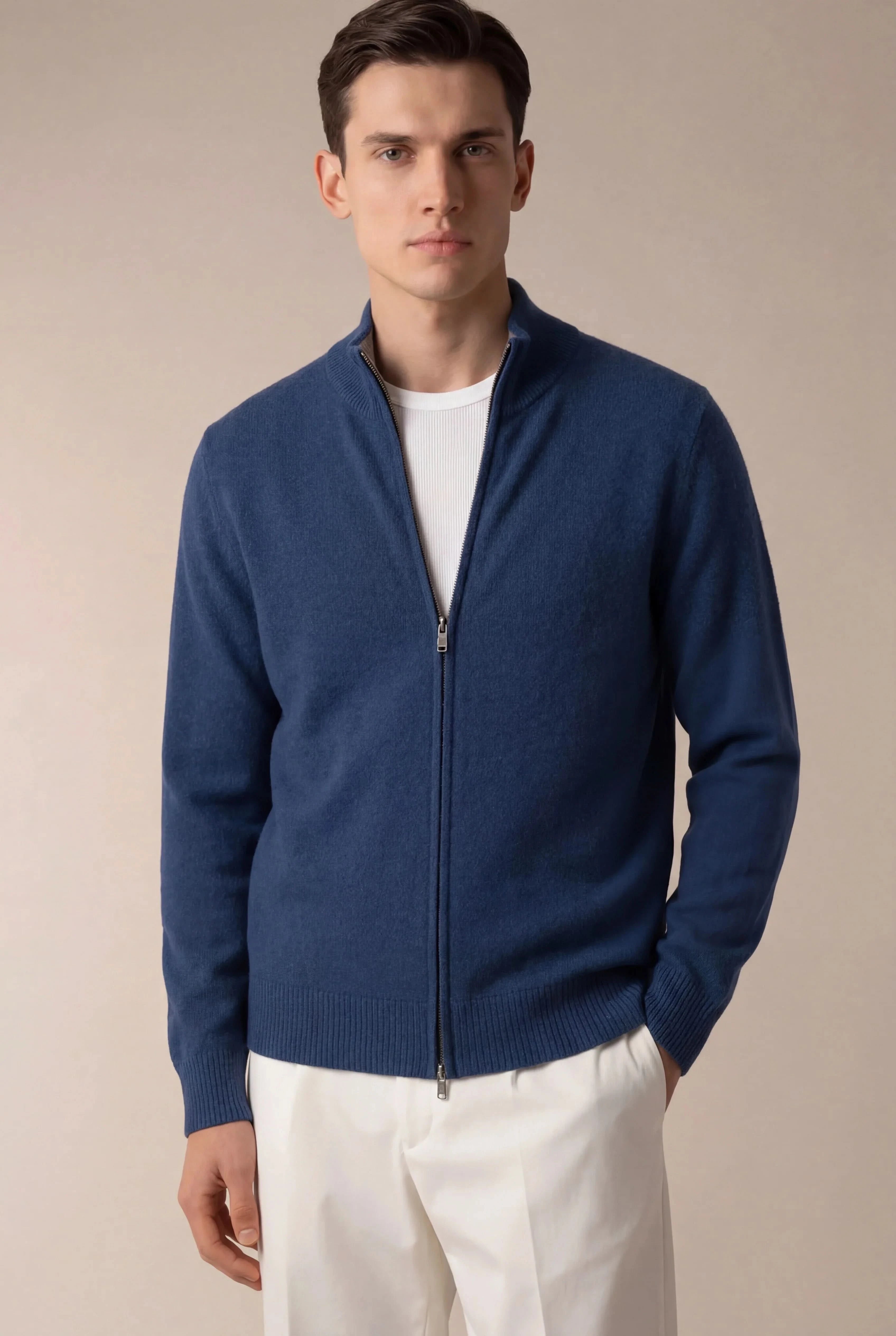 GEORGIO REVERSIBLE ZIP KNIT NAVY