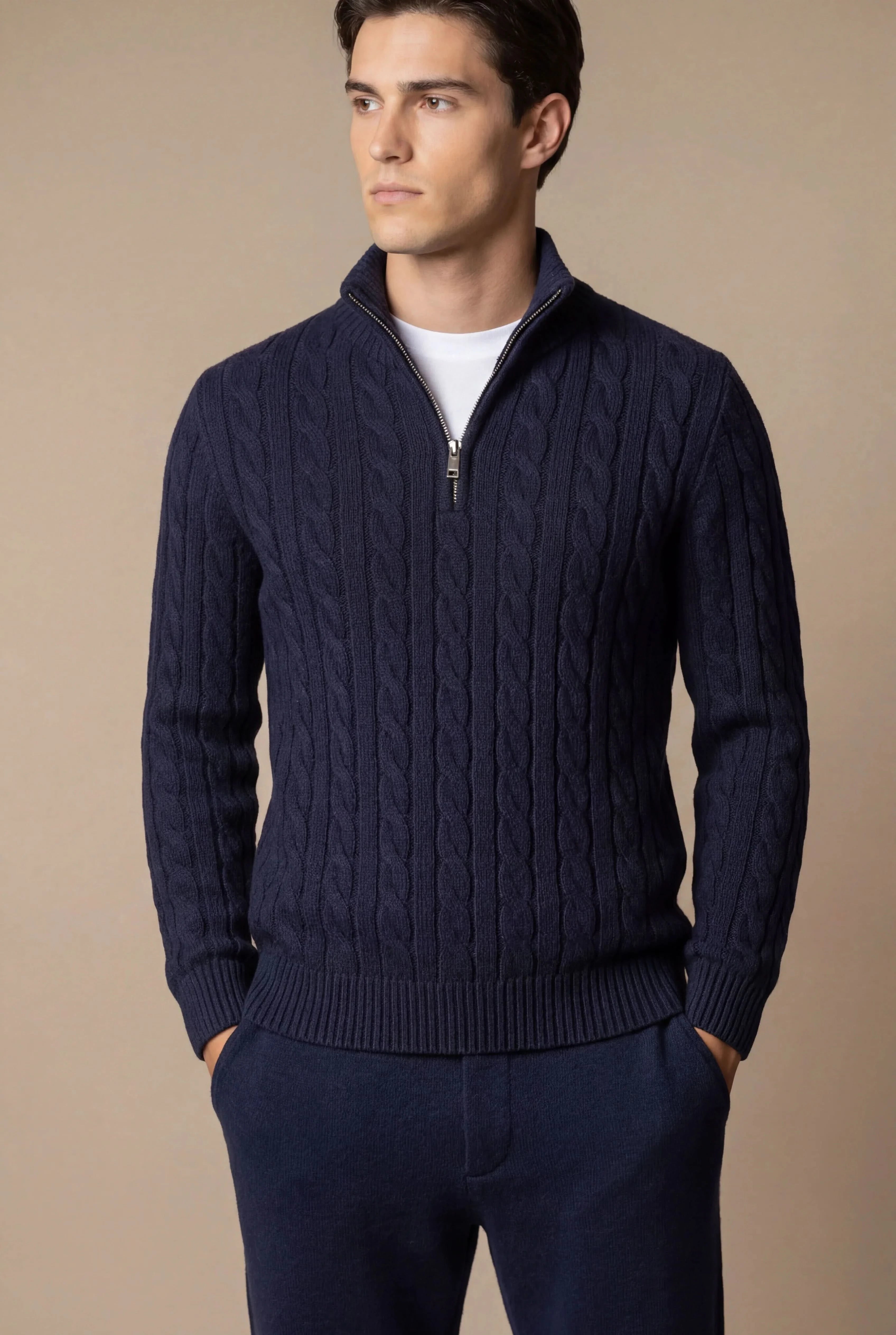 Sero Cable Knit Navy