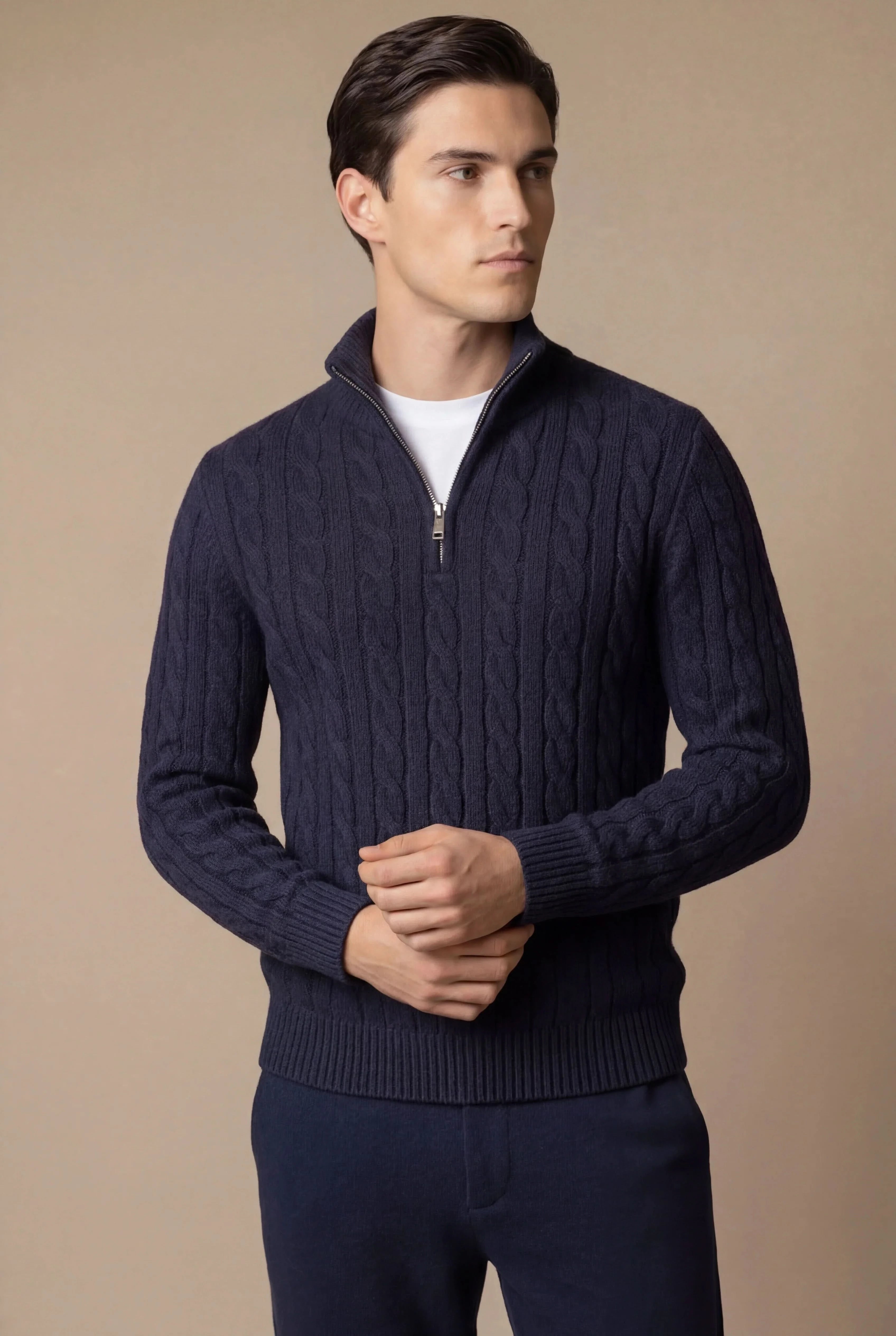 Sero Cable Knit Navy
