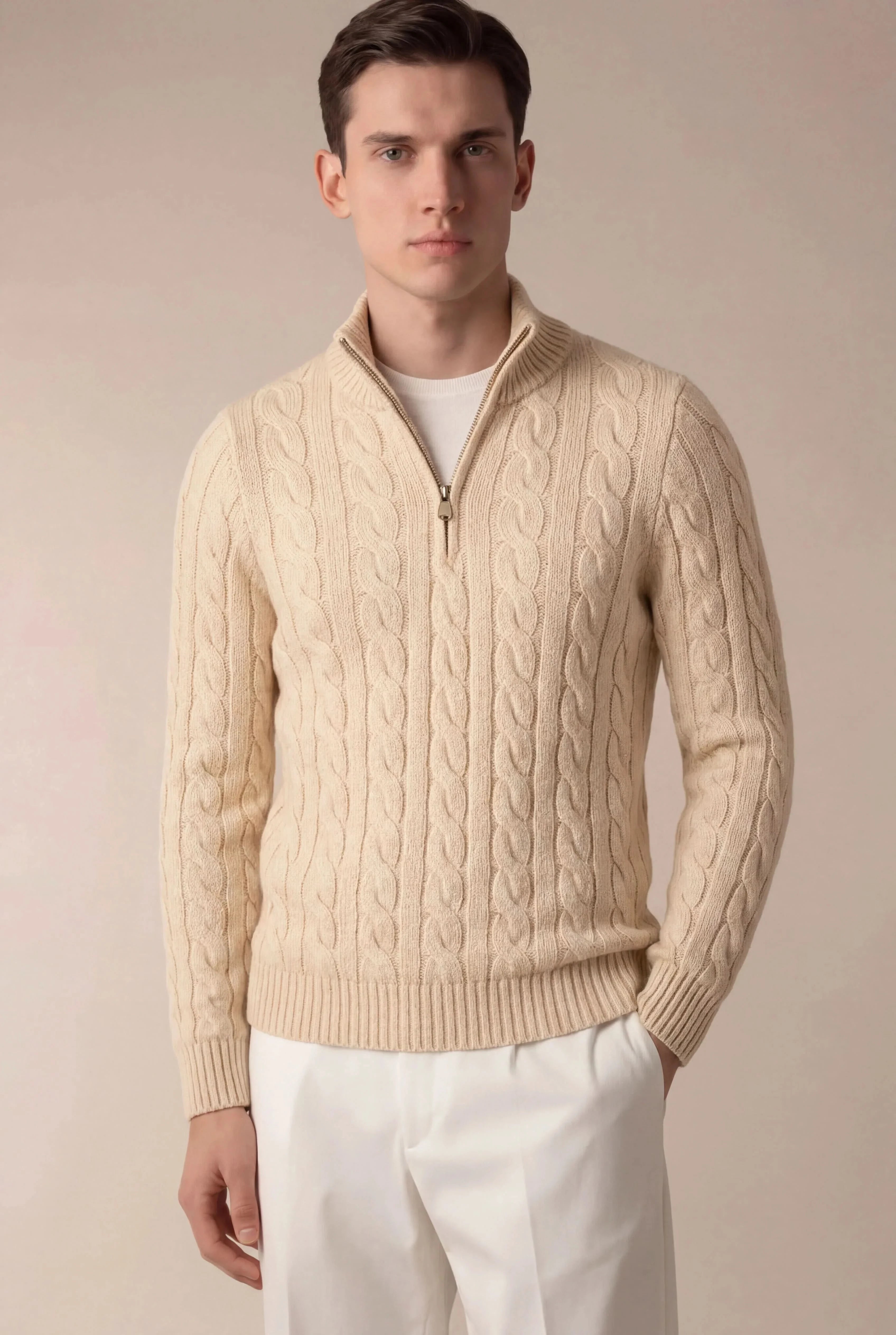 SERO CABLE KNIT BEIGE