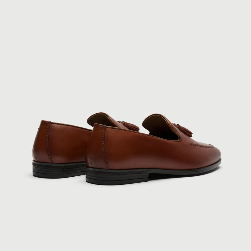 Tan Leather Tassel Loafer