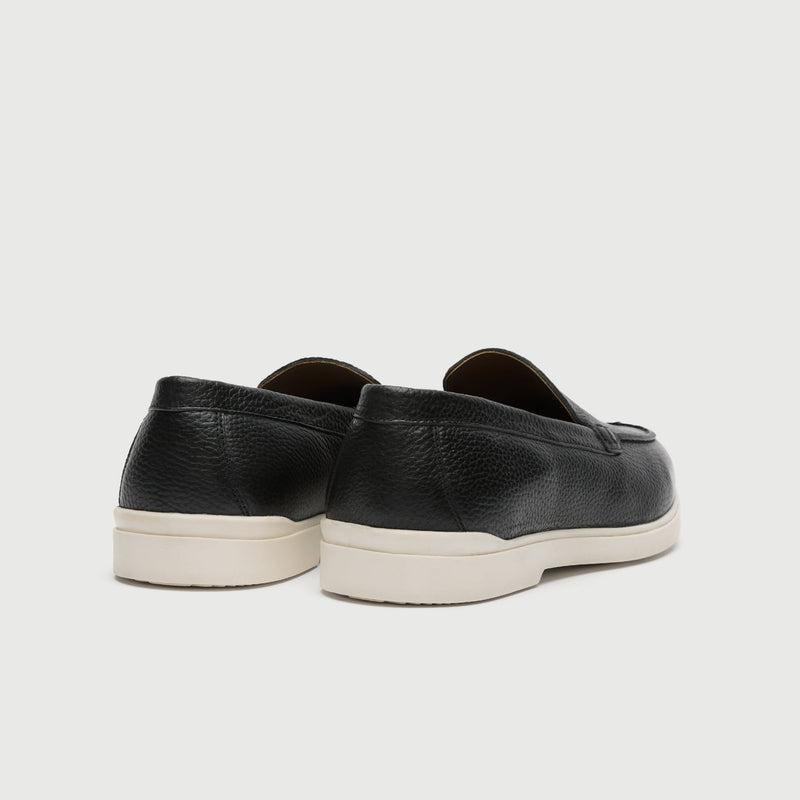 Black Leather Slip On Loafer