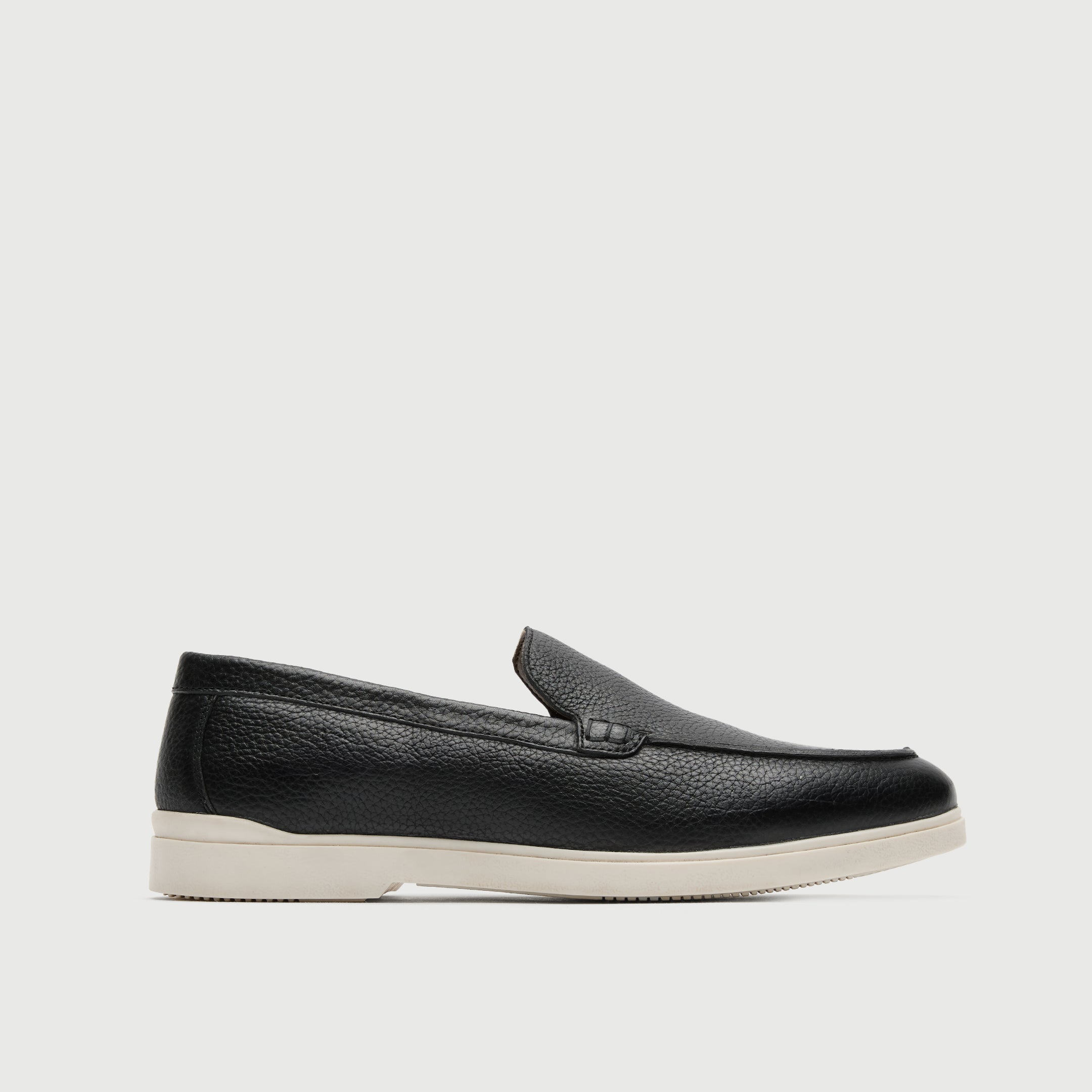 Black Leather Slip On Loafer