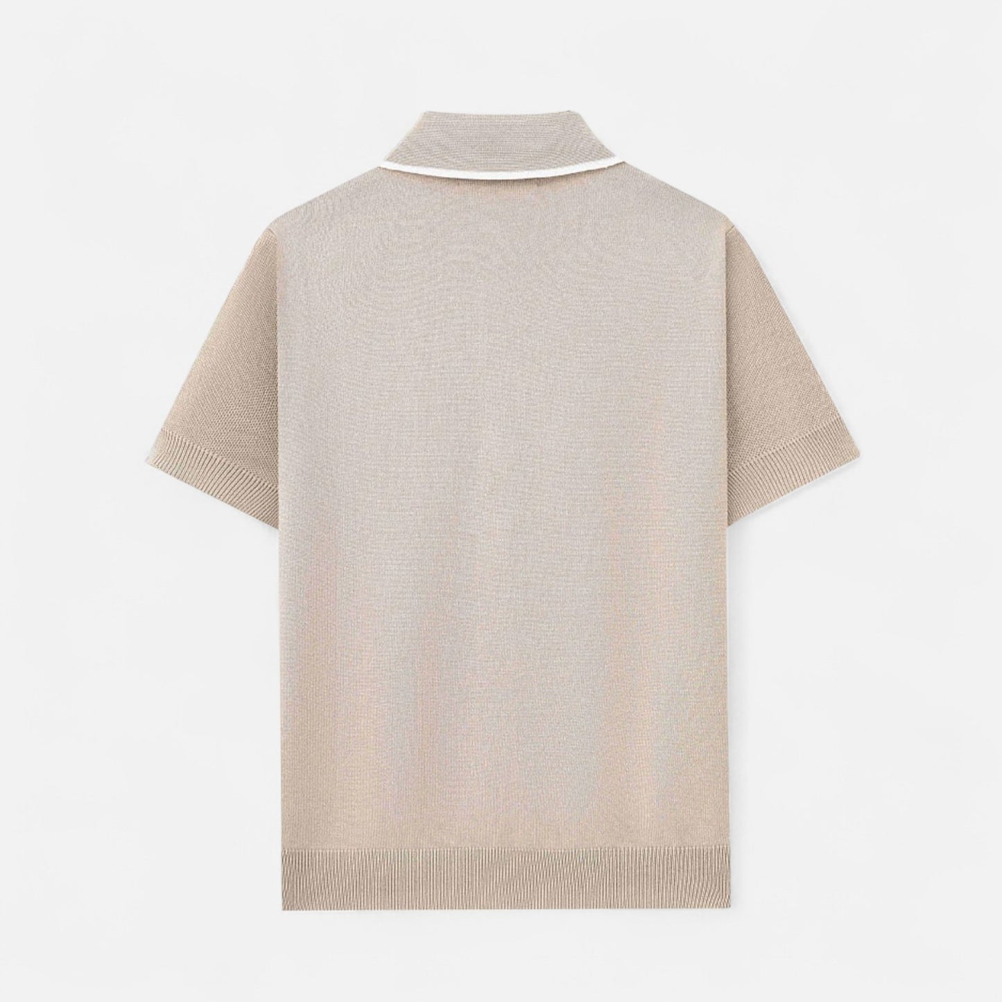 The Gentleman’s Brand | Retro Knit Polo – Men’s Button-Up Short Sleeve Shirt with Contrast Collar Trim