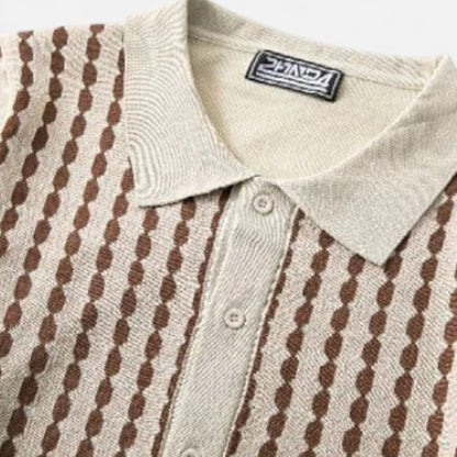 The Gentleman's Brand | Men's Retro Knit Polo & Shorts Set | Lightweight Textured Co-ord | Summer Casualwear