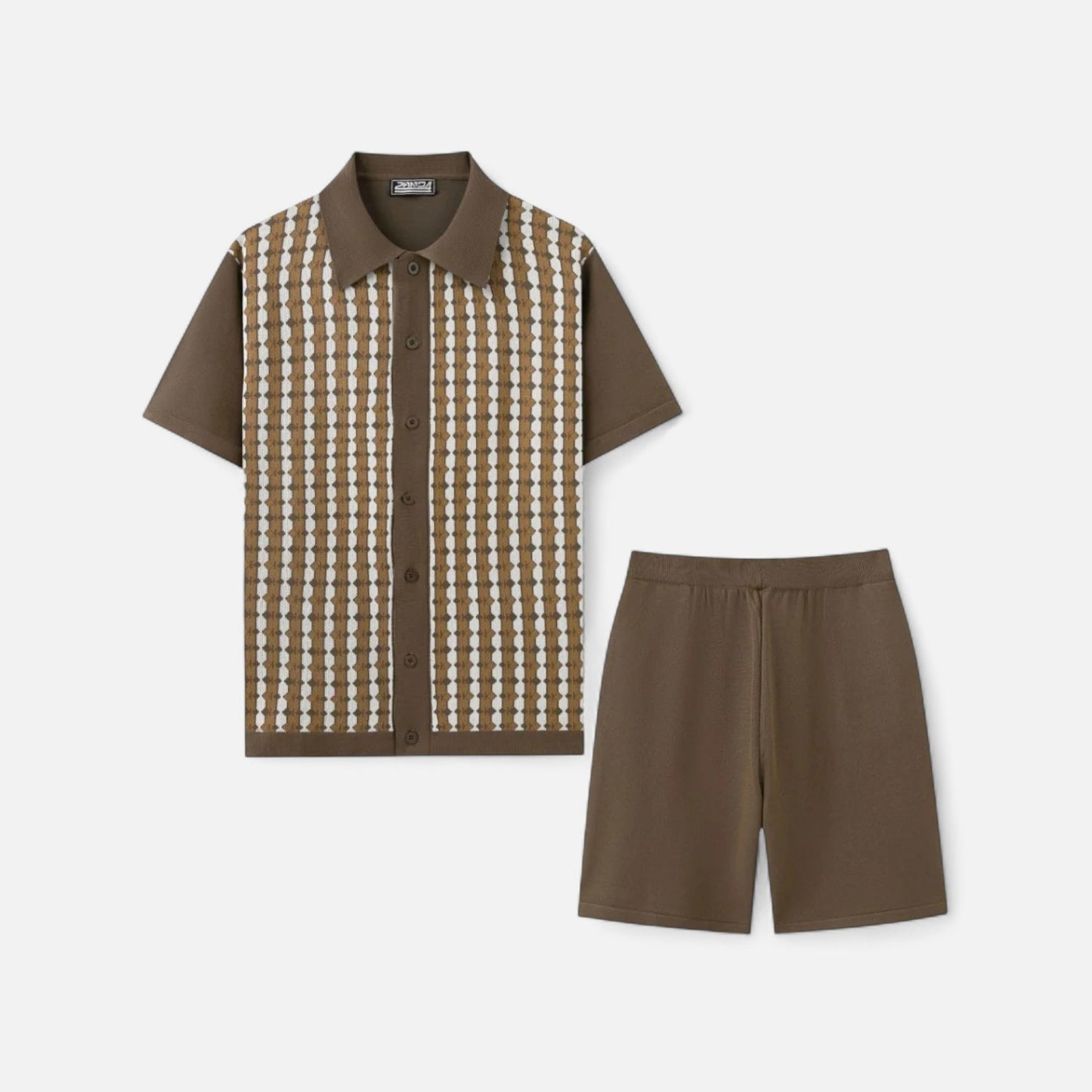 The Gentleman's Brand | Men's Retro Knit Polo & Shorts Set | Lightweight Textured Co-ord | Summer Casualwear