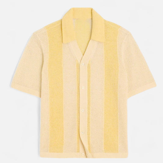 The Gentleman’s Brand | Vintage Yellow Knit Polo Shirt – Retro Warmth, Modern Refinement