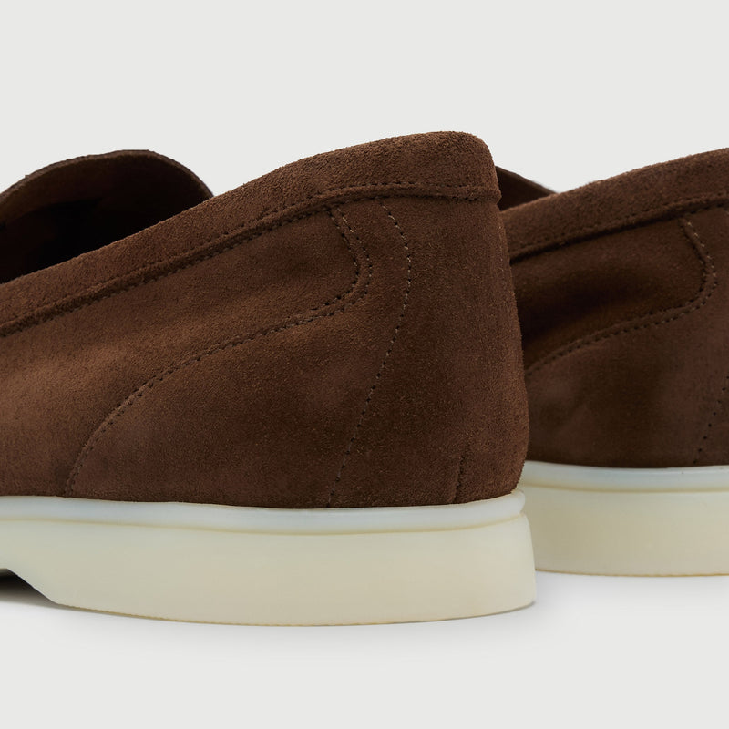 Brown Suède Slip On Loafer