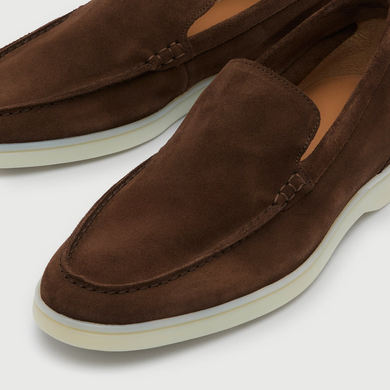 Brown Suède Slip On Loafer