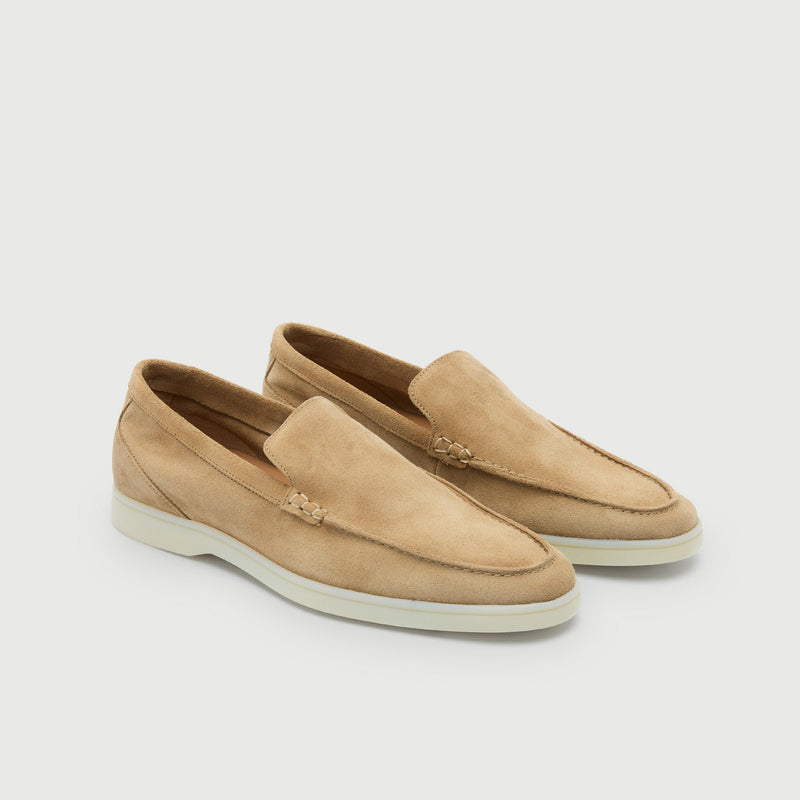 Taupe Suède Slip On Loafer