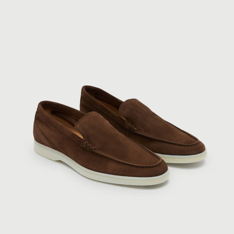 Brown Suède Slip On Loafer