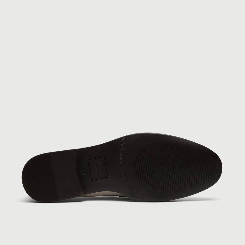 Off White Grain Leather Horse Bit Loafer