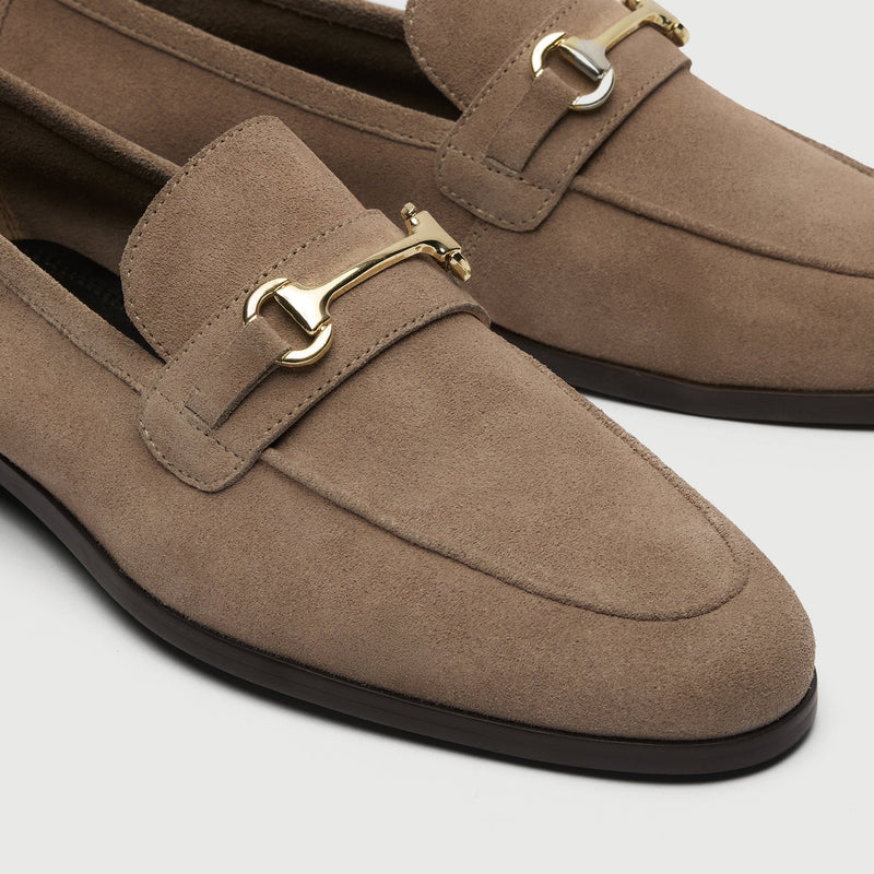 Stone Suède Horse Bit Loafer