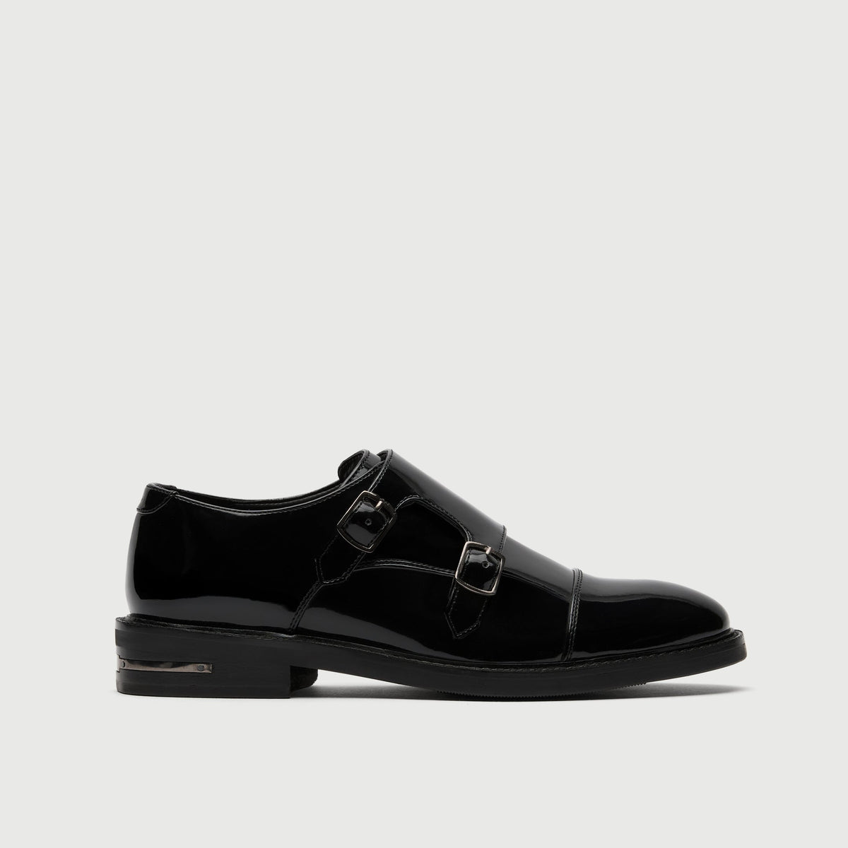 Black Patent Double Monk Shoe