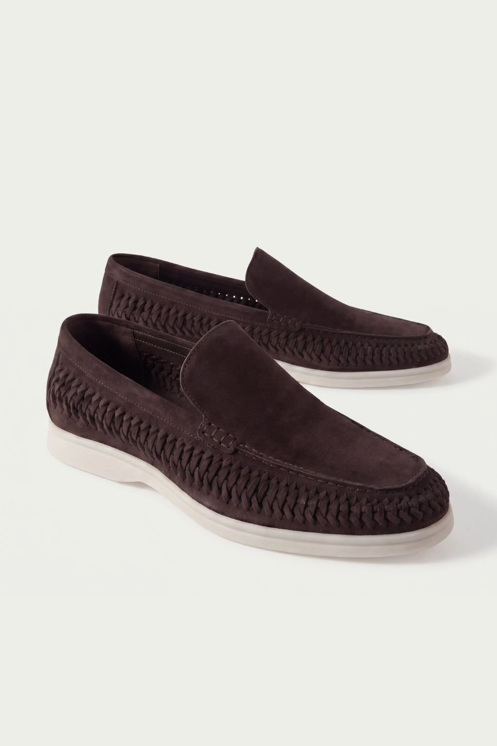 Nervino Suède Woven Loafer Dark Brown