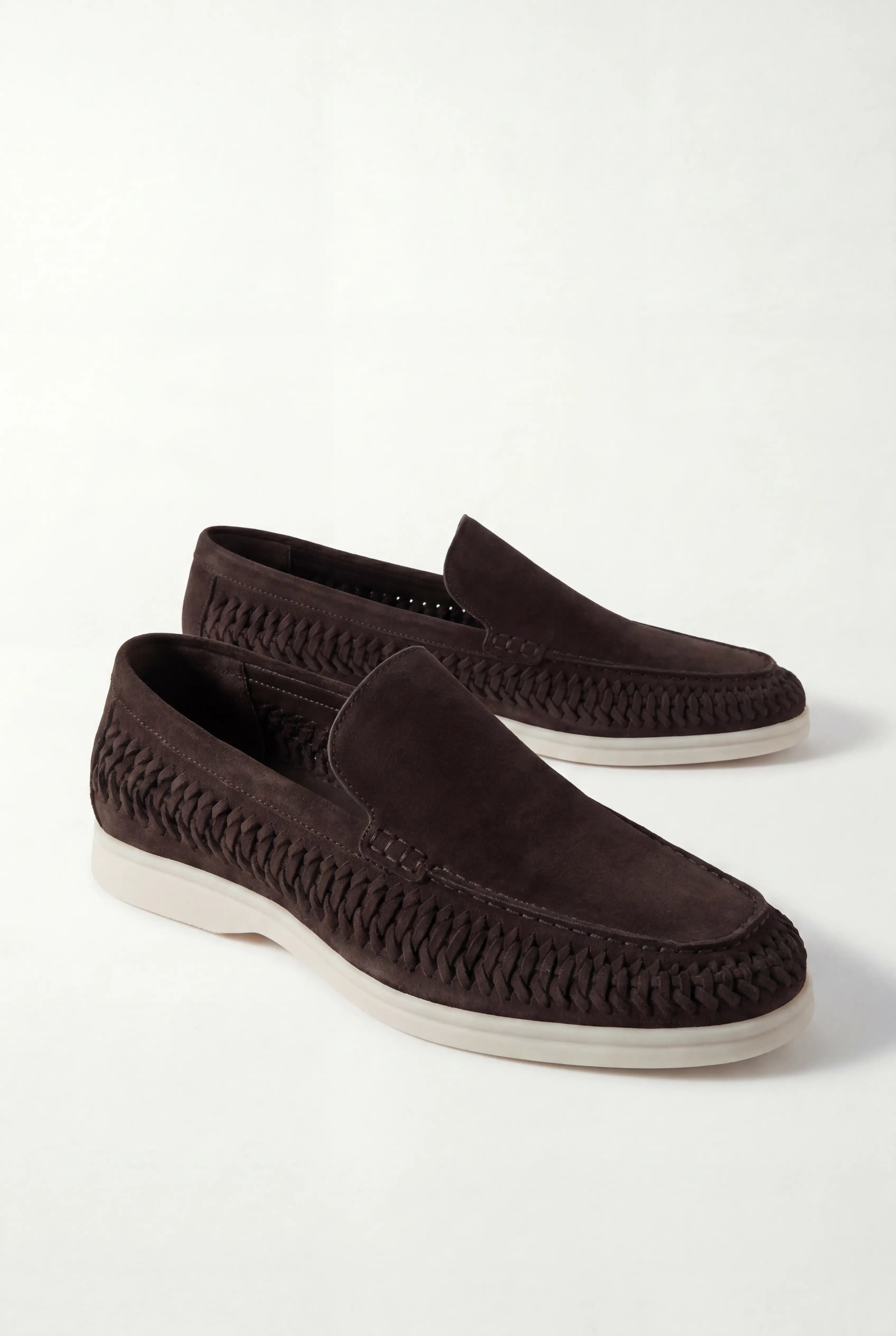 Nervino Suède Woven Loafer Dark Brown
