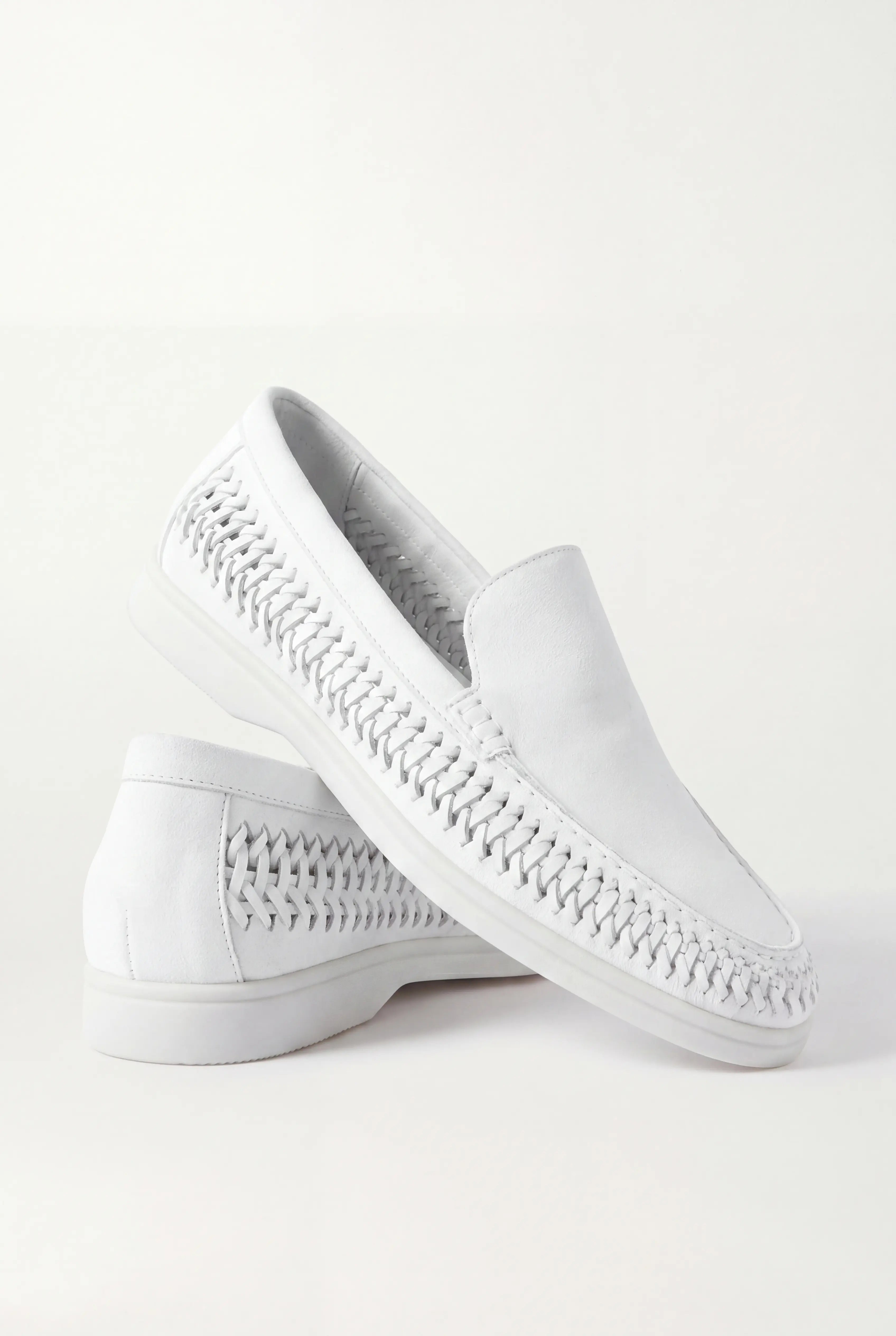 Nervino Suède Woven Loafer White