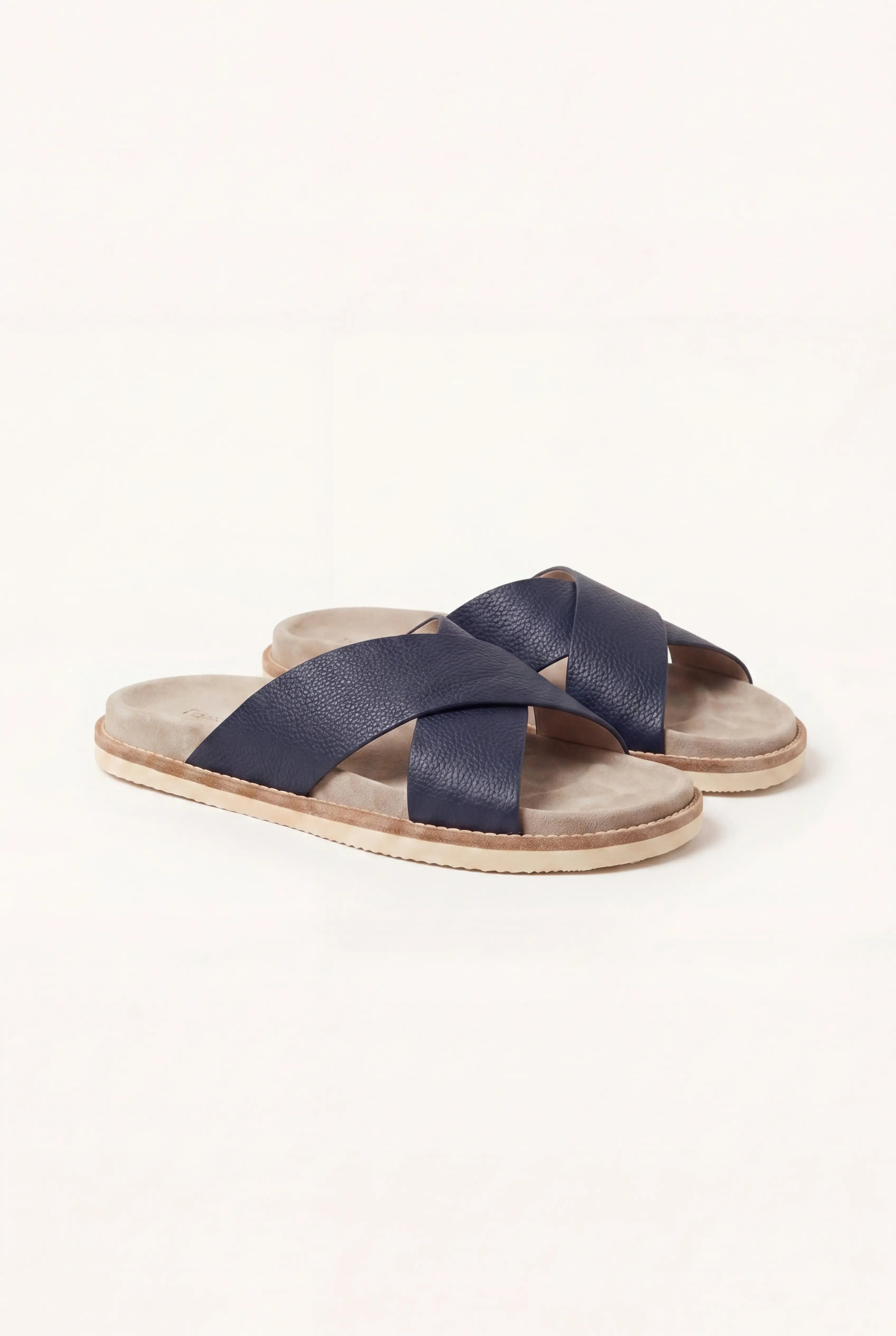 Brescaro Suède Cross Slide Leather Navy