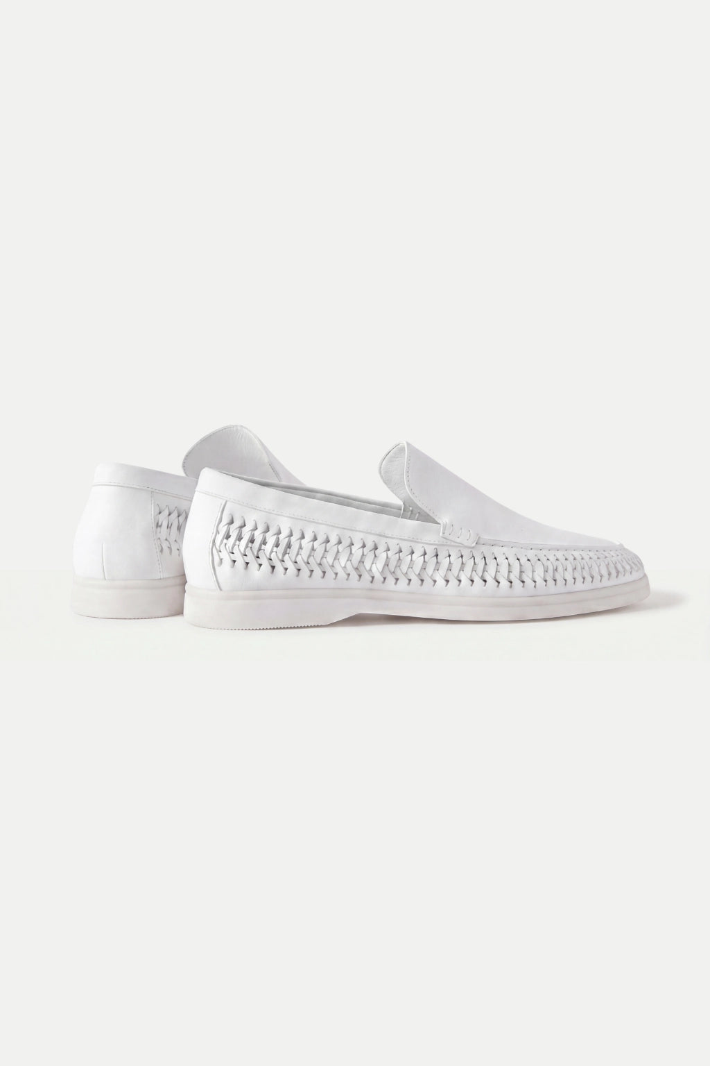 Nervino Suède Woven Loafer White