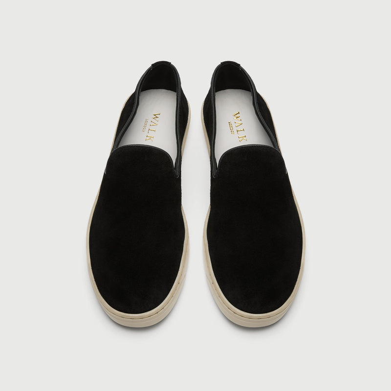 Black Slip On Suède