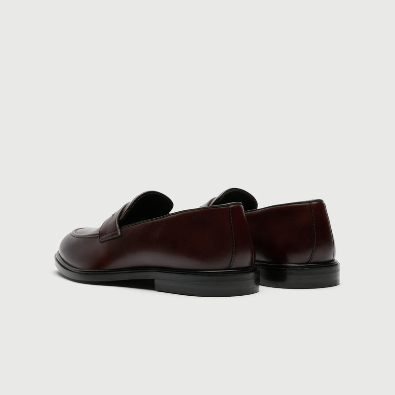Brown Leather Saddle Loafer