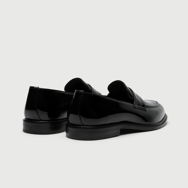 Black Patent Saddle Loafer
