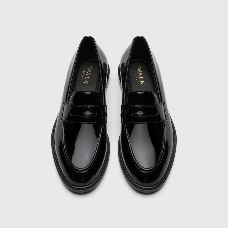 Black Patent Saddle Loafer