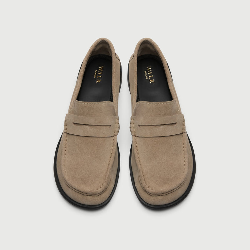 Stone Suède Saddle Loafer