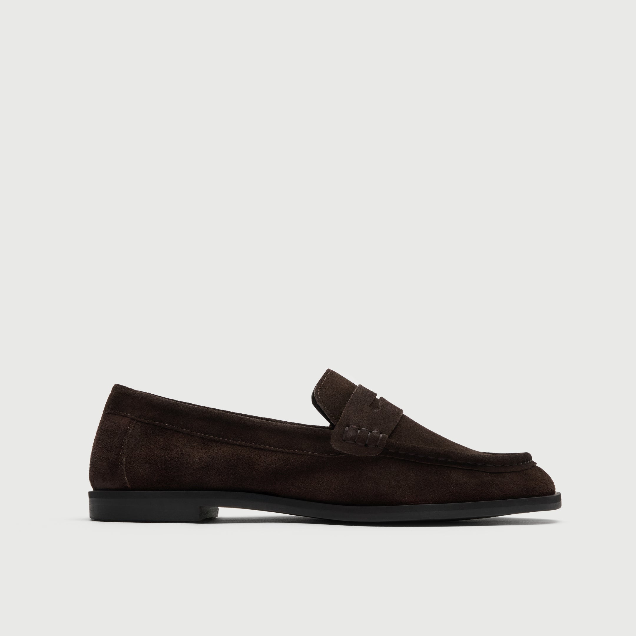 Dark Brown Suède Saddle Loafer