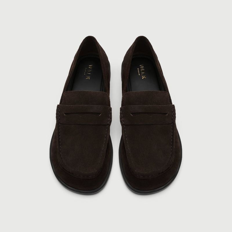Dark Brown Suède Saddle Loafer