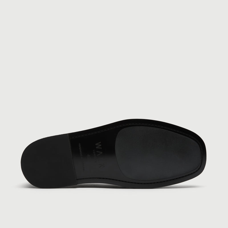 Black Pony Hair Slip On Loafer