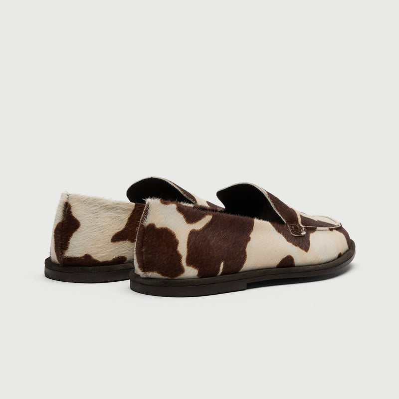 Brown Cow Print Slip On Loafer