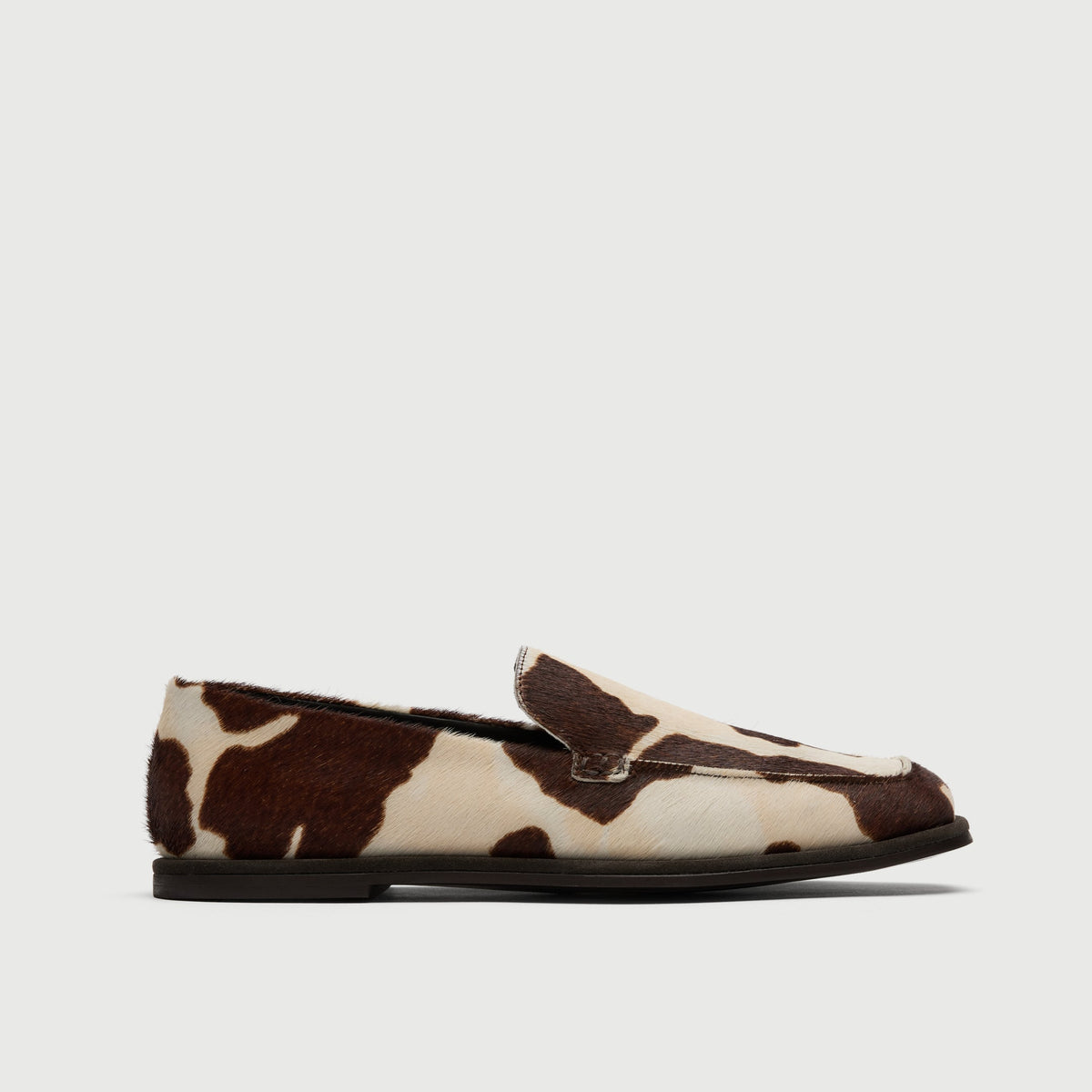 Brown Cow Print Slip On Loafer