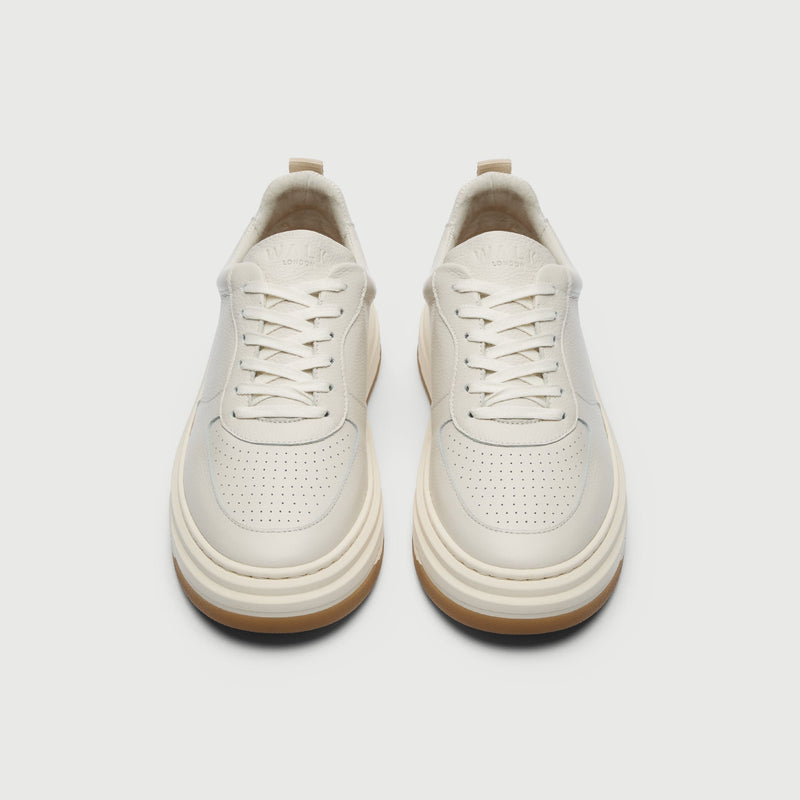 White Grain Leather Santa Monica Trainer