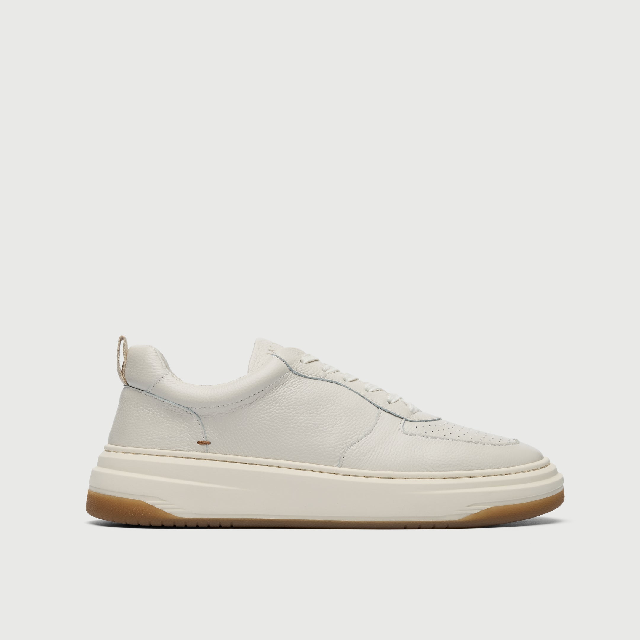 White Grain Leather Santa Monica Trainer