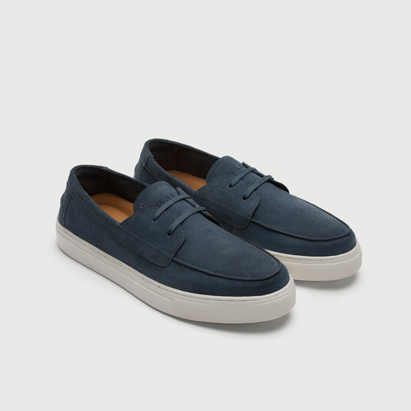 Blue Suède Boat Shoe
