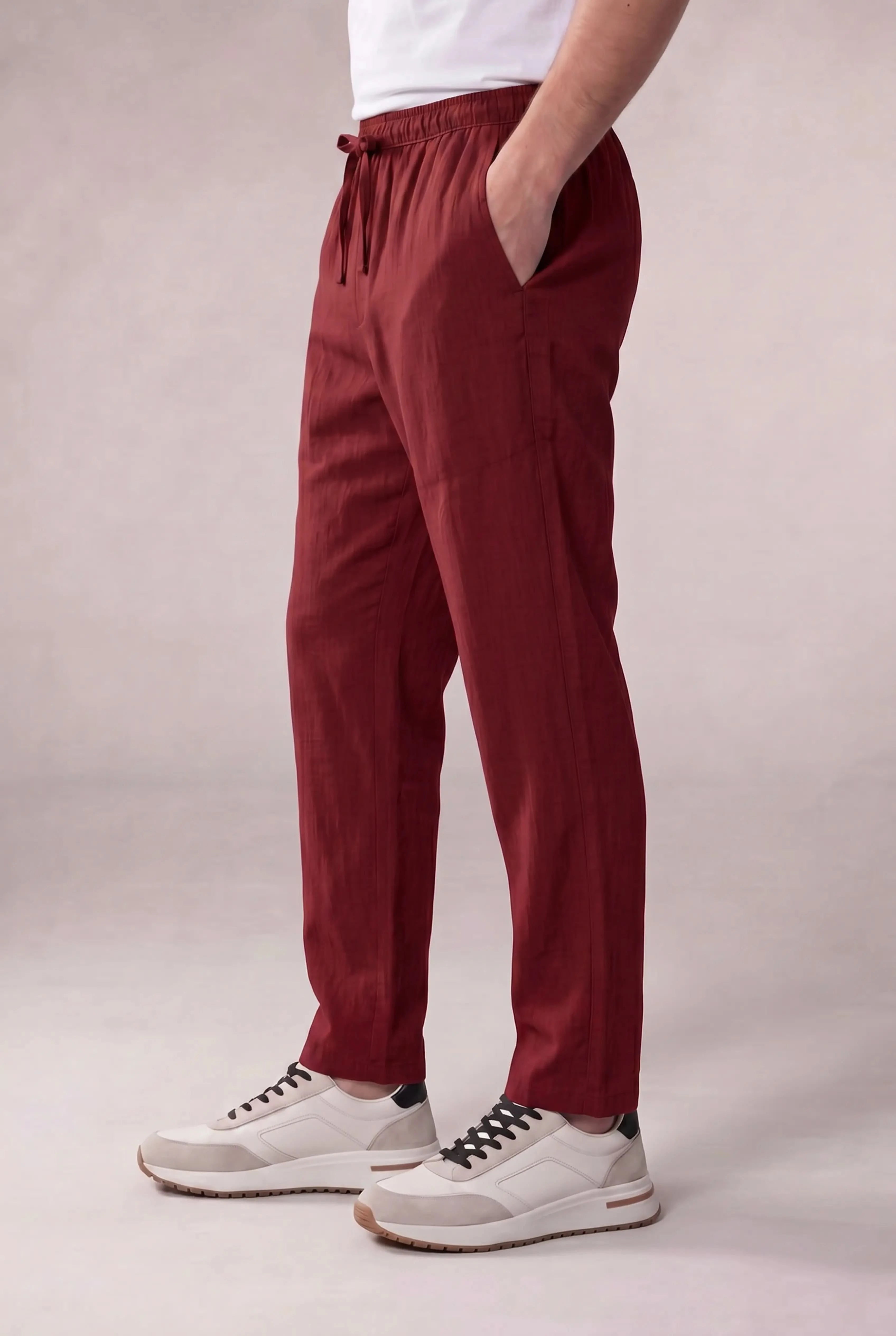 Marvaro Linen Trousers Red