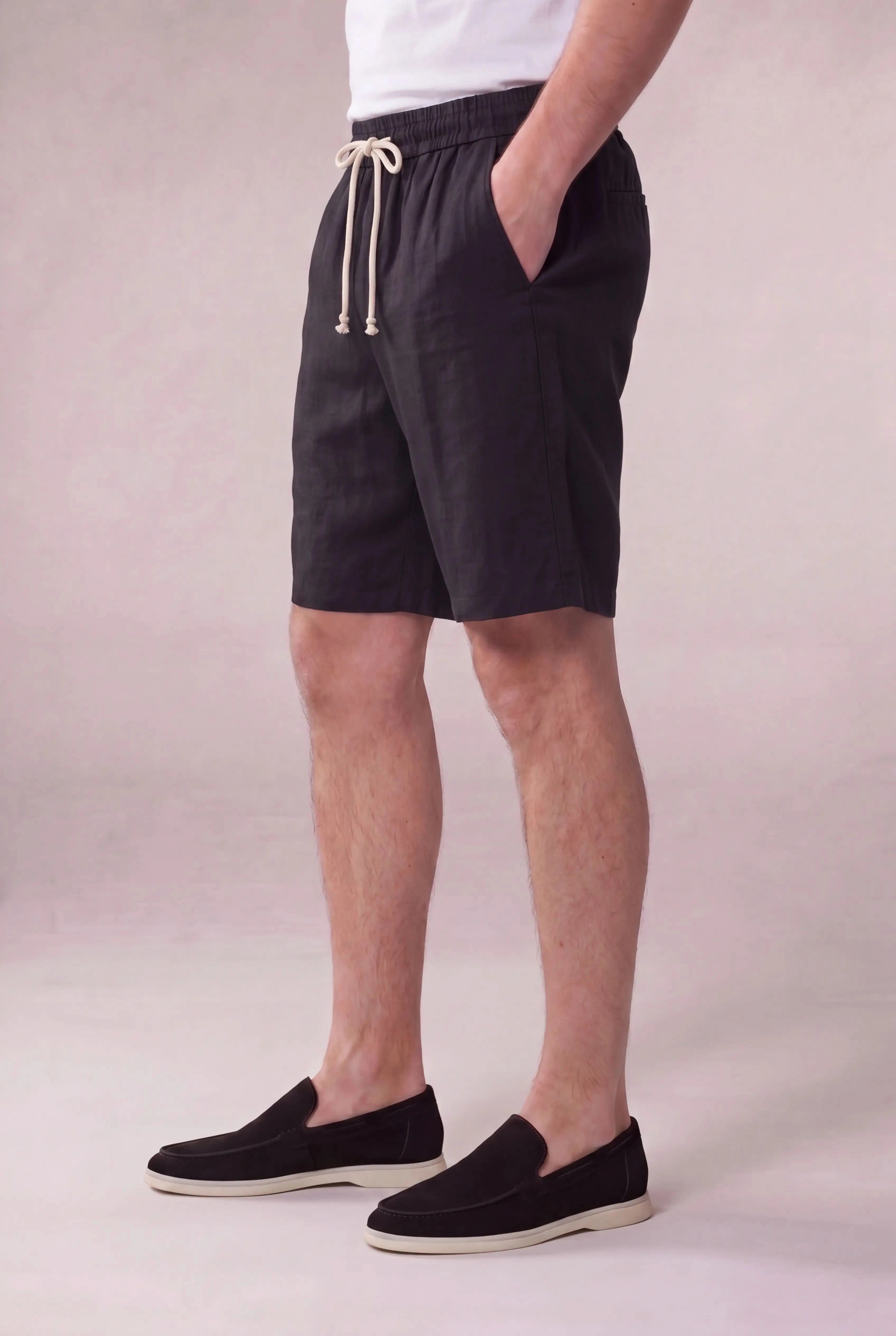 Lecce Linen Shorts Black