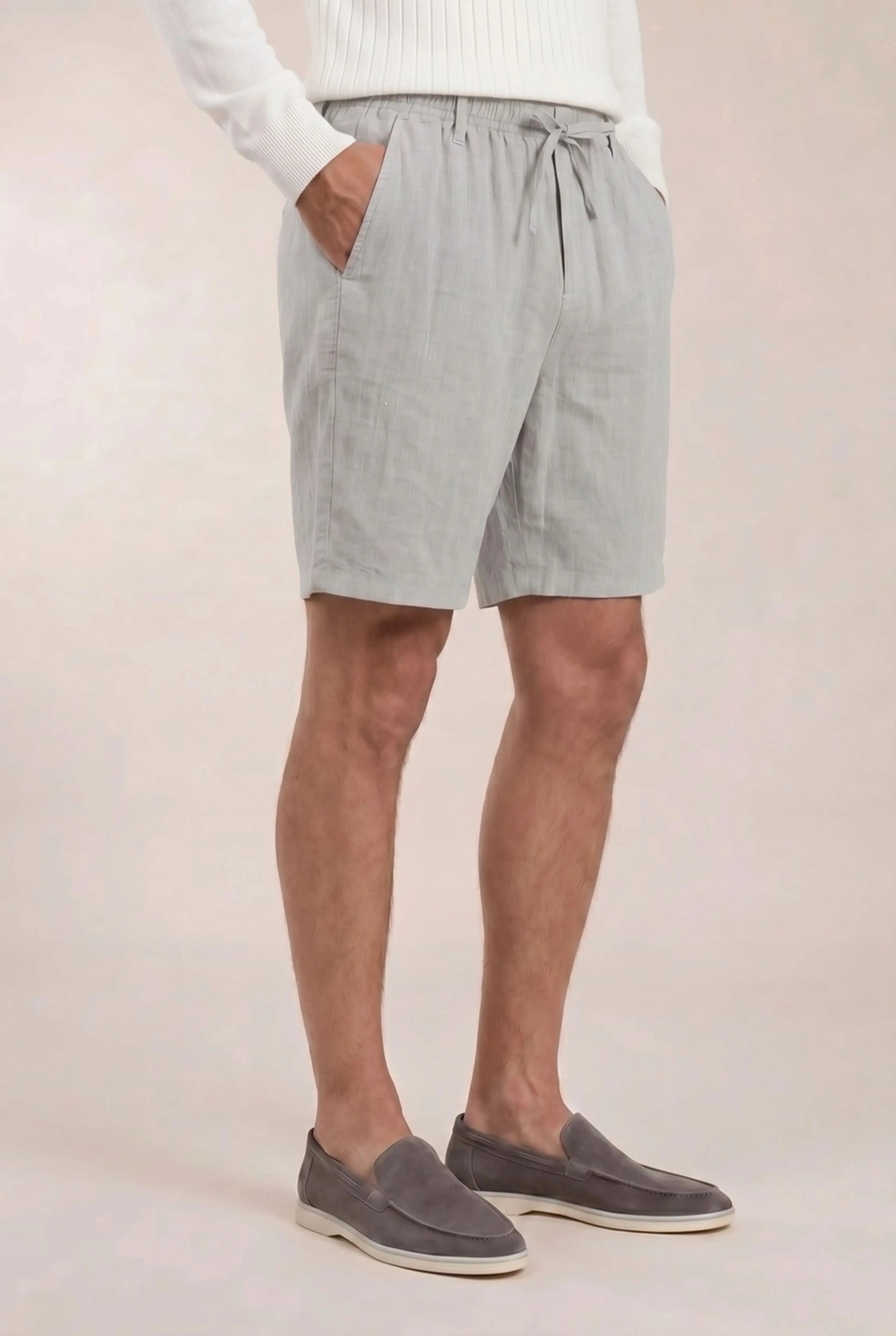 Rosvaro Linen Shorts Gray
