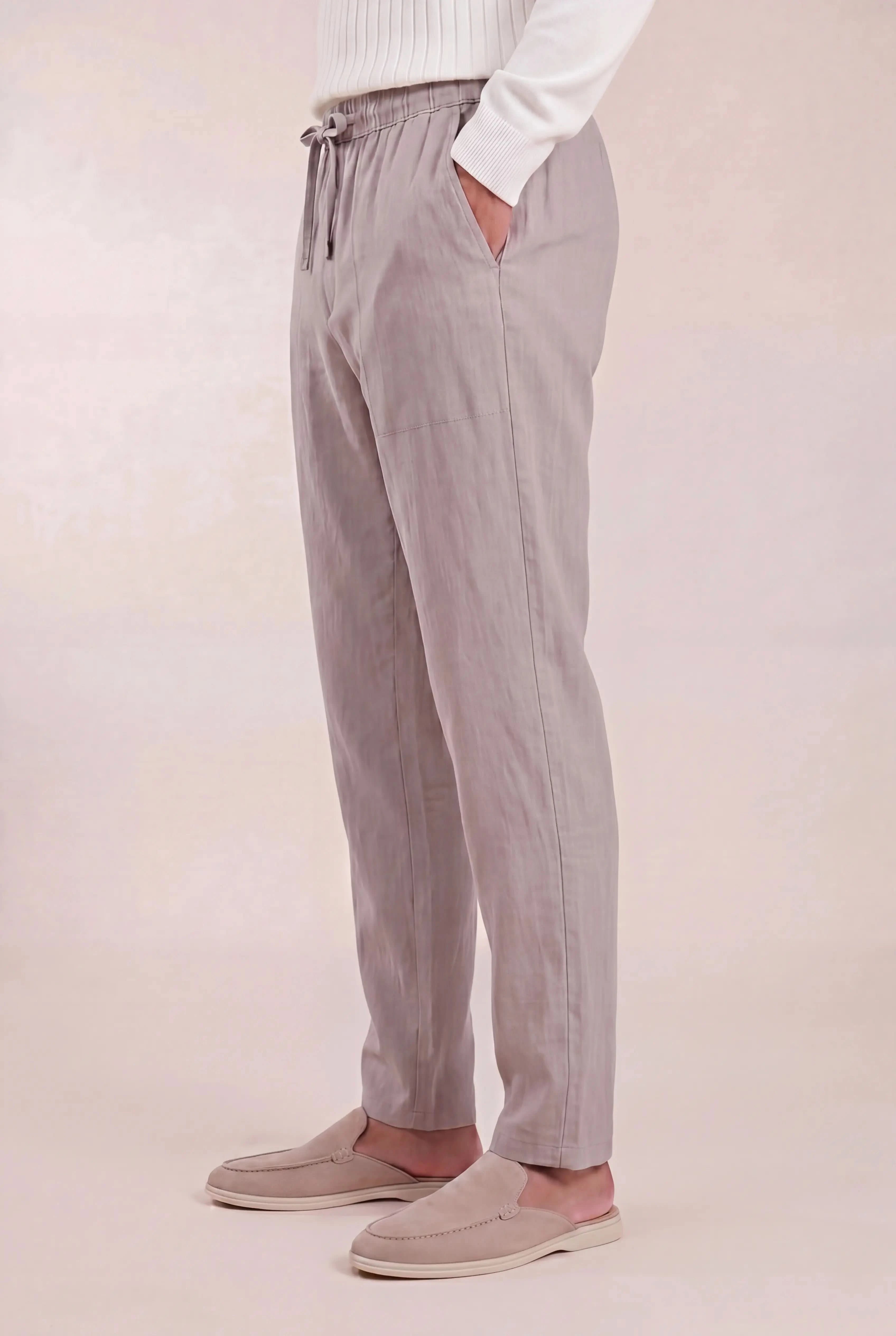Marvaro Linen Trousers Gray