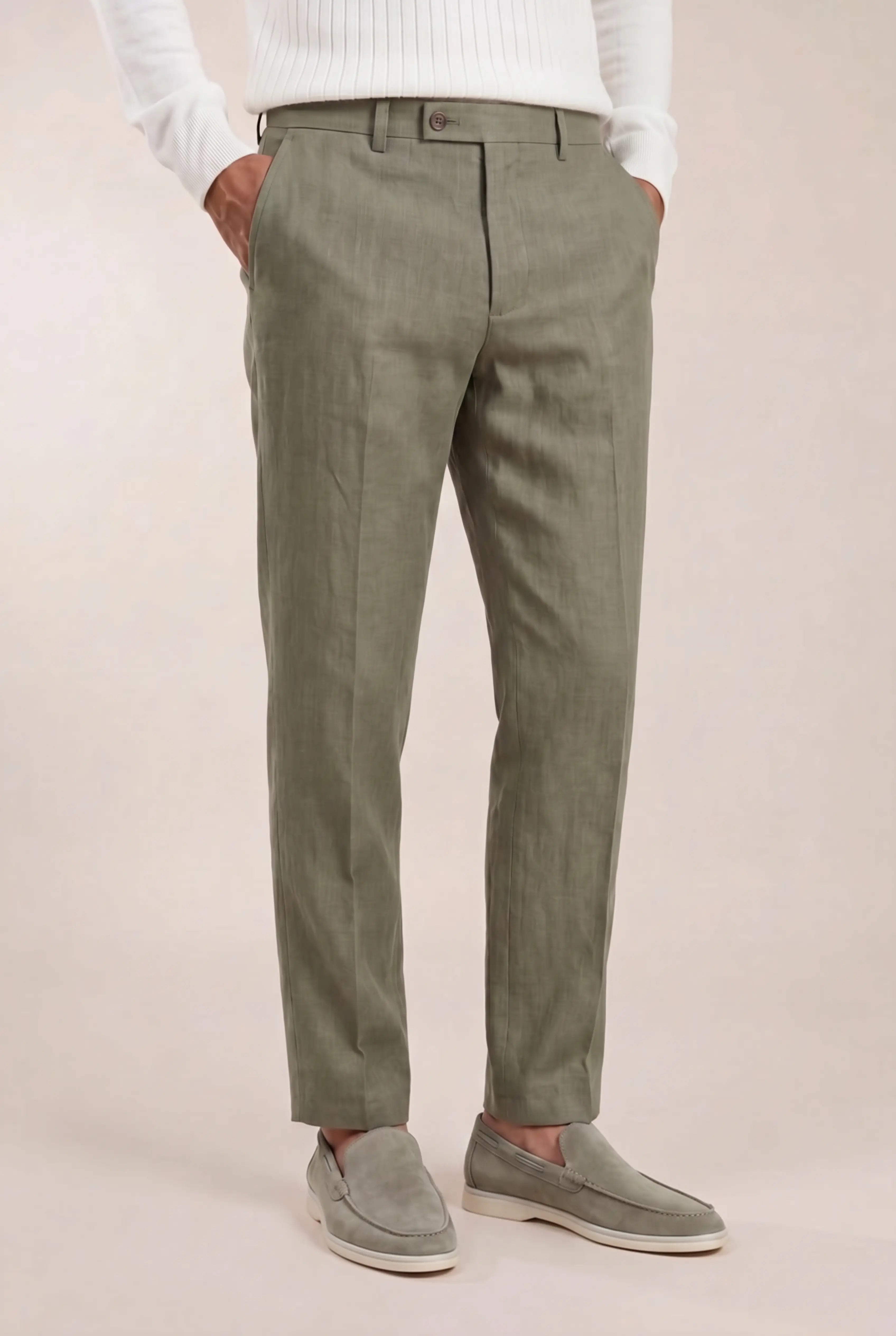 Brelvino Linen Trousers Sage