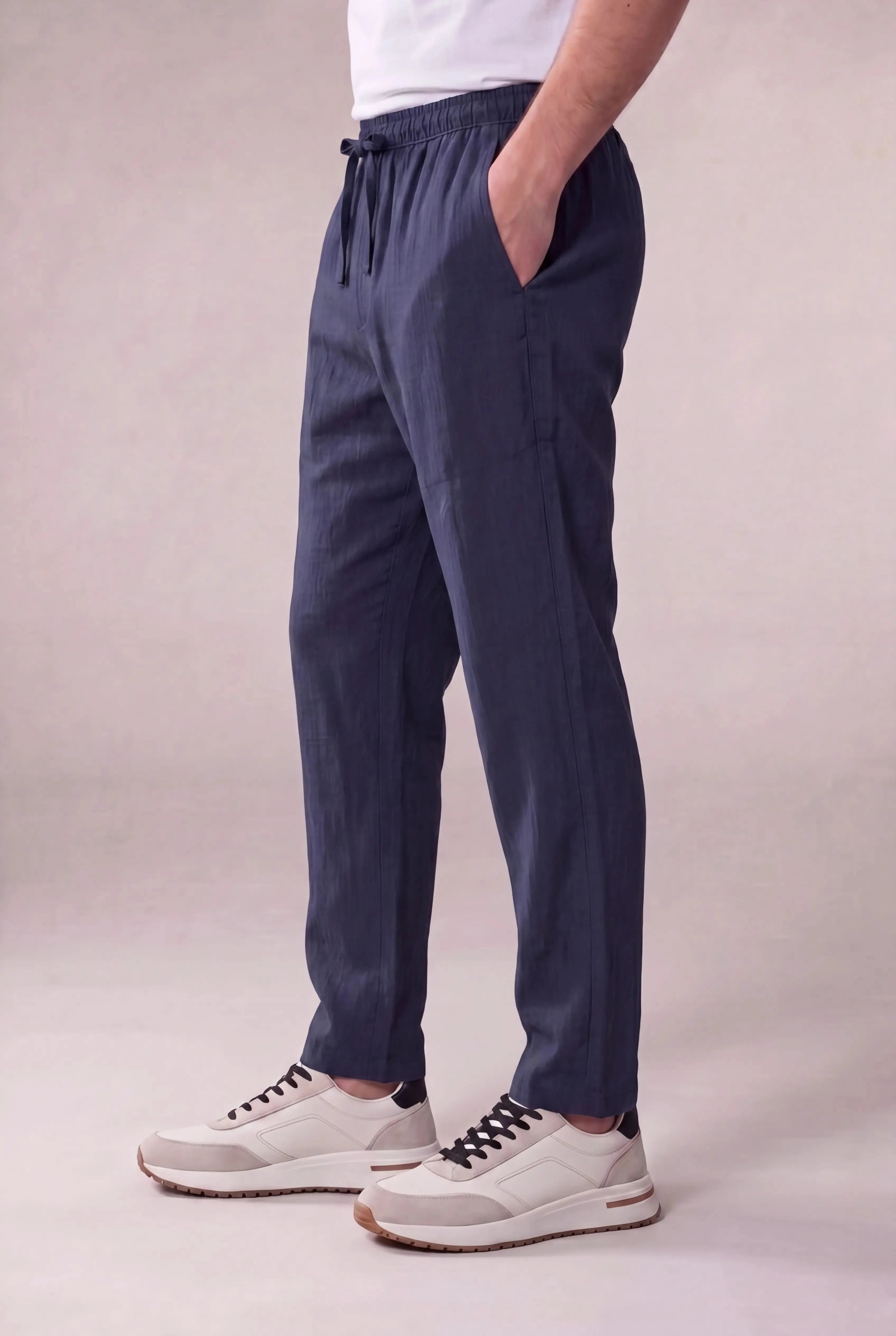 Belvaro Linen Trousers Blue