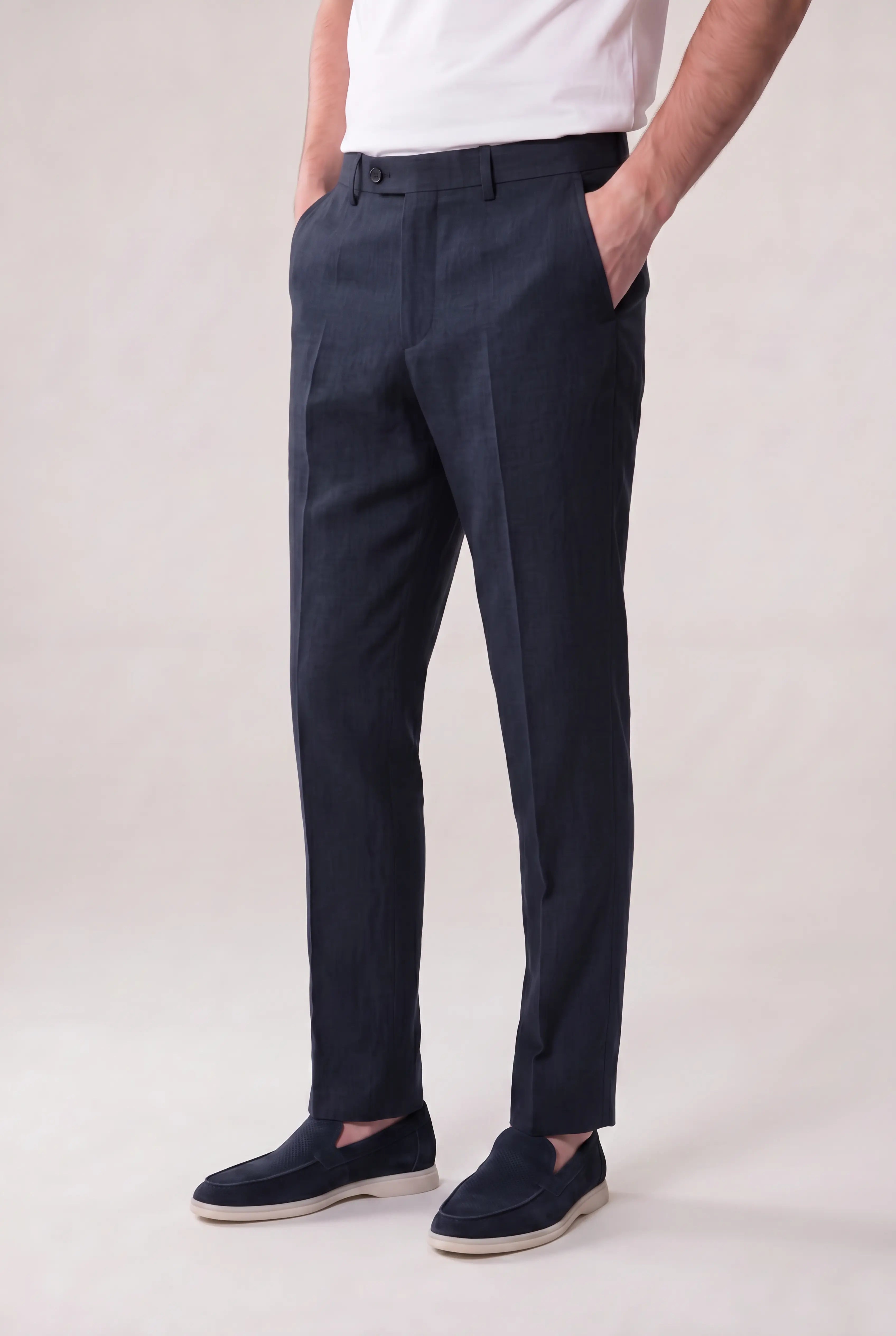 Brelvino Linen Trousers Navy
