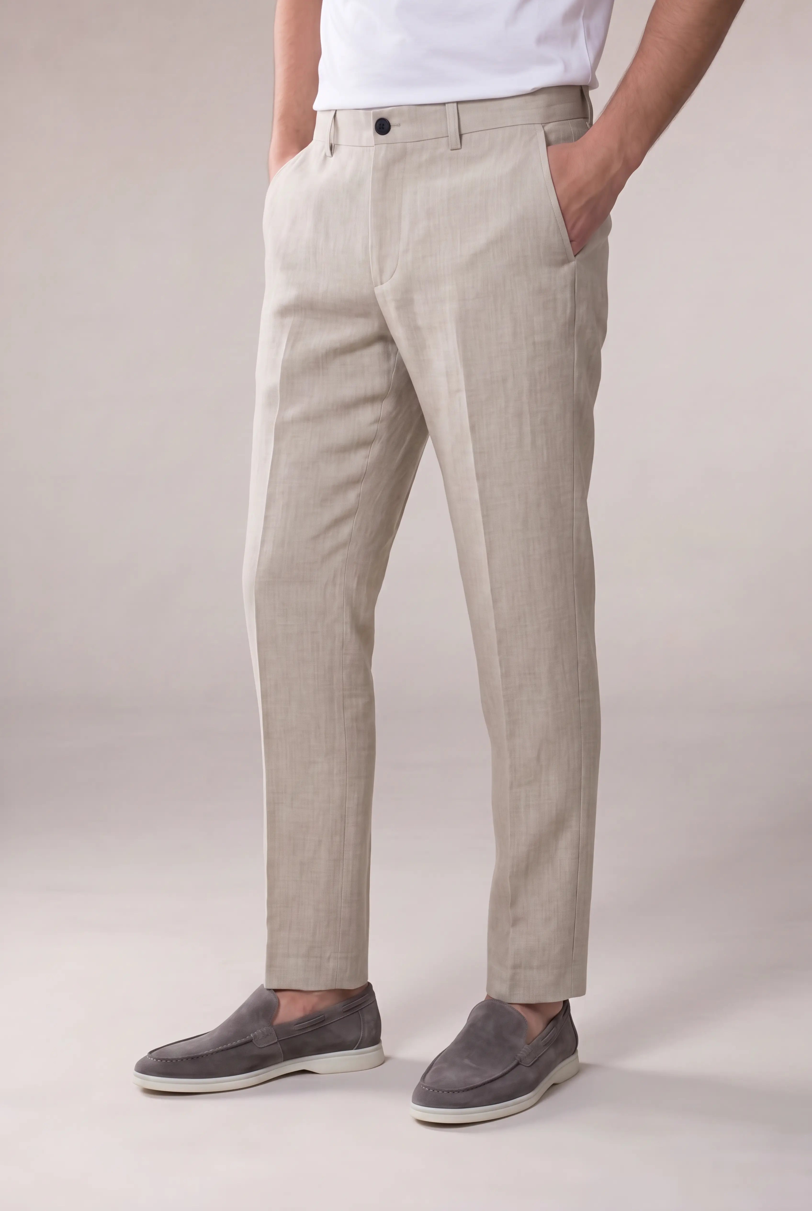 Veltino Linen Trousers Light Beige