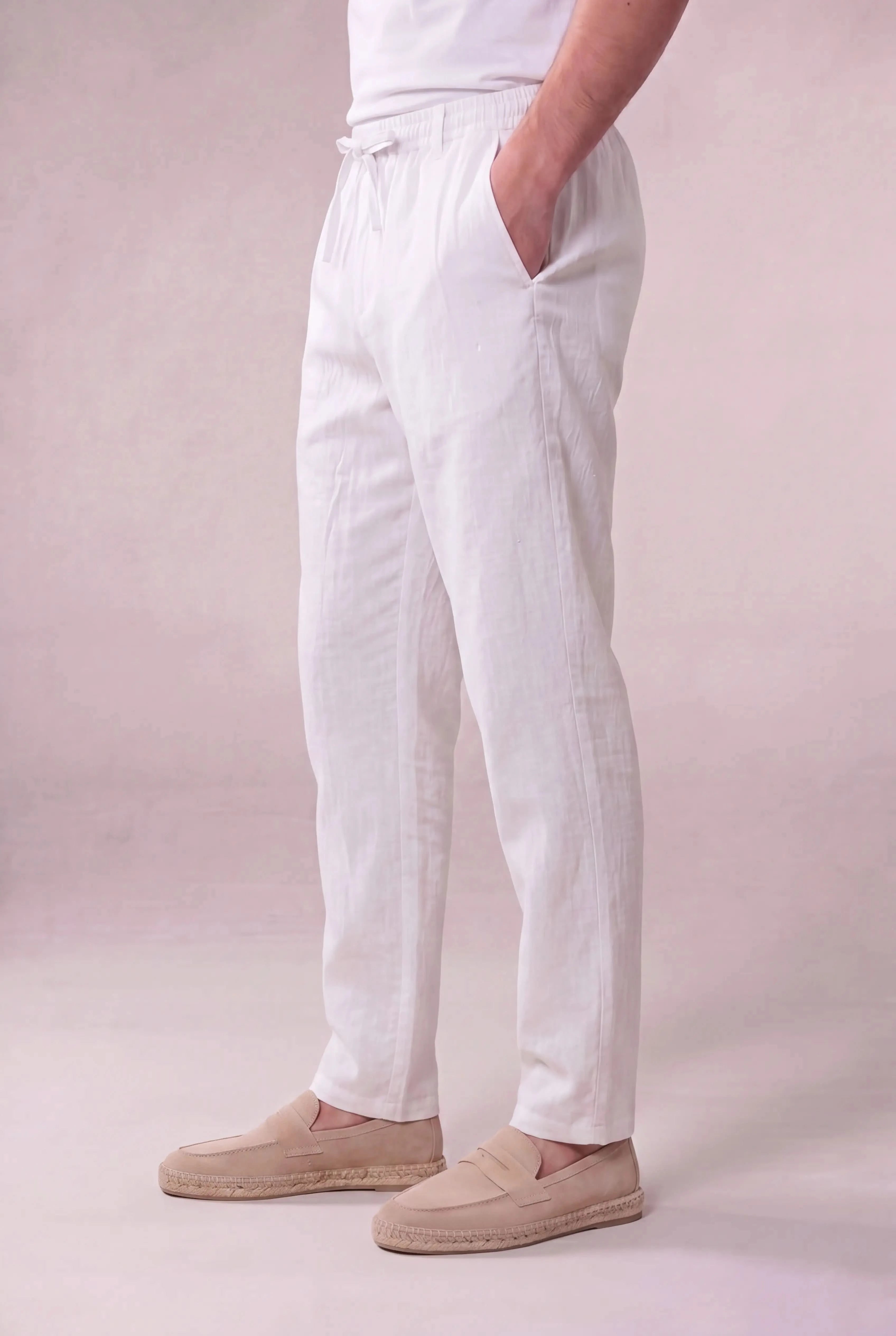 Corvaro Linen Trousers White