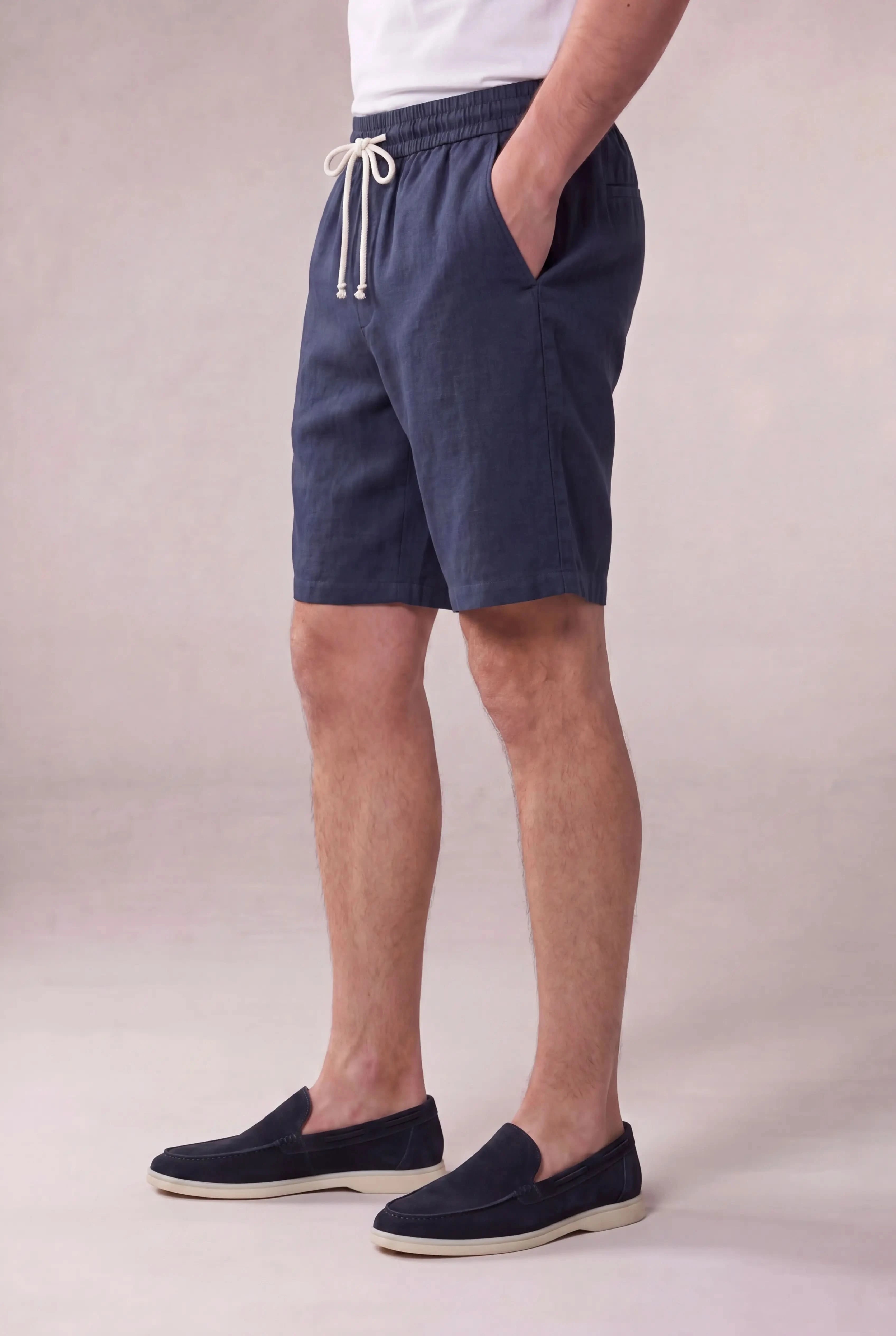 Lecce Linen Shorts Navy