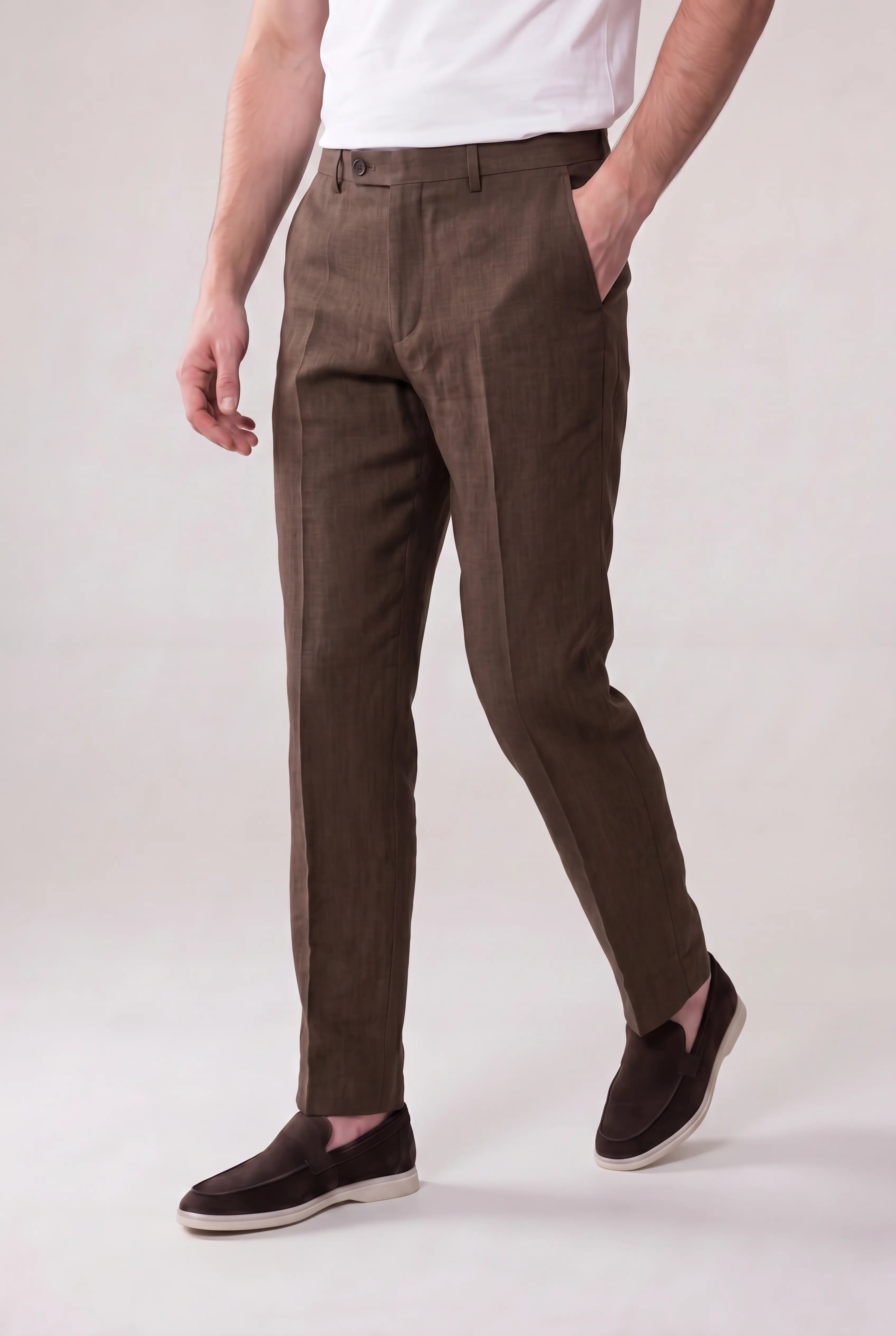Brelvino Linen Trousers Brown