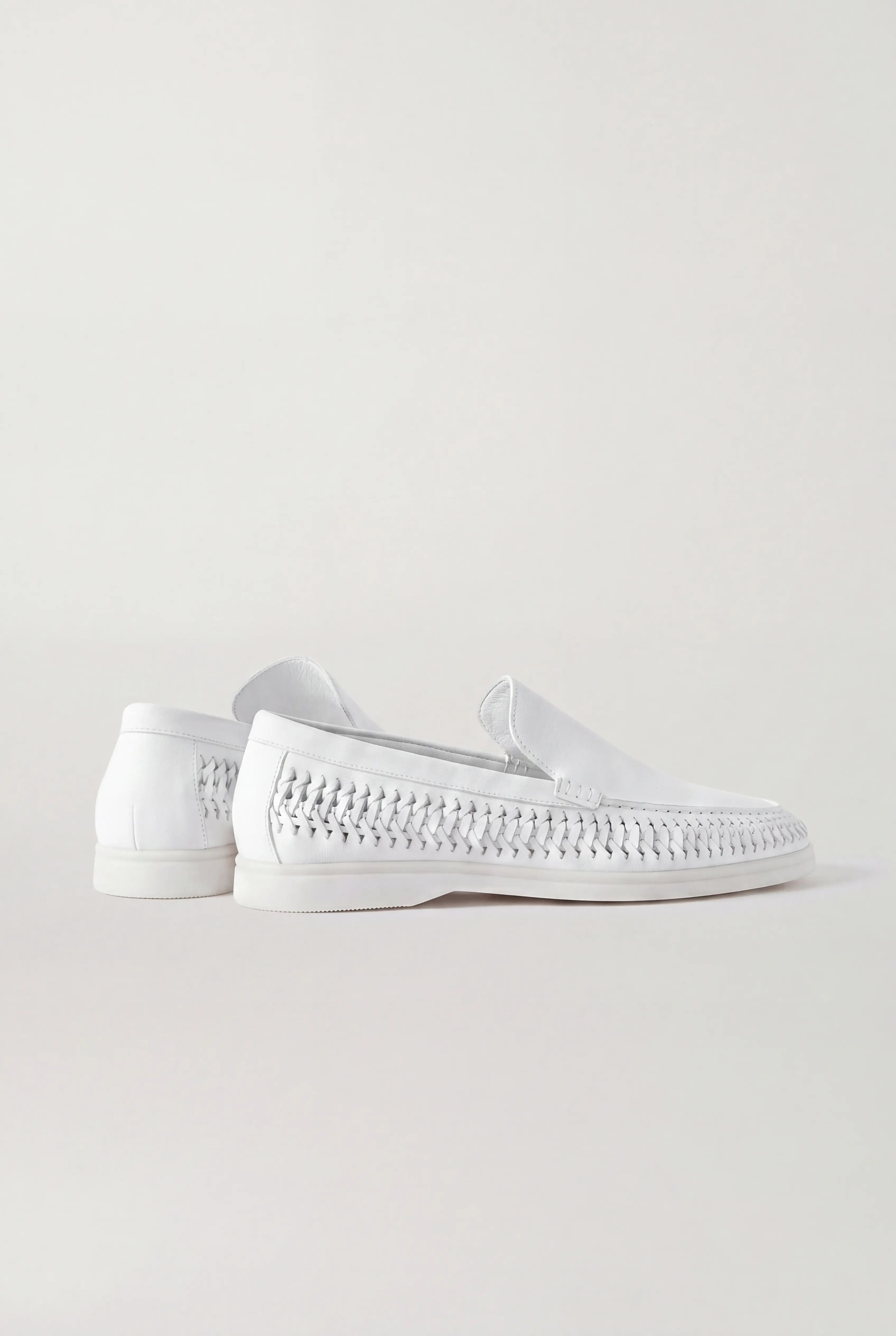 Nervino Suède Woven Loafer White