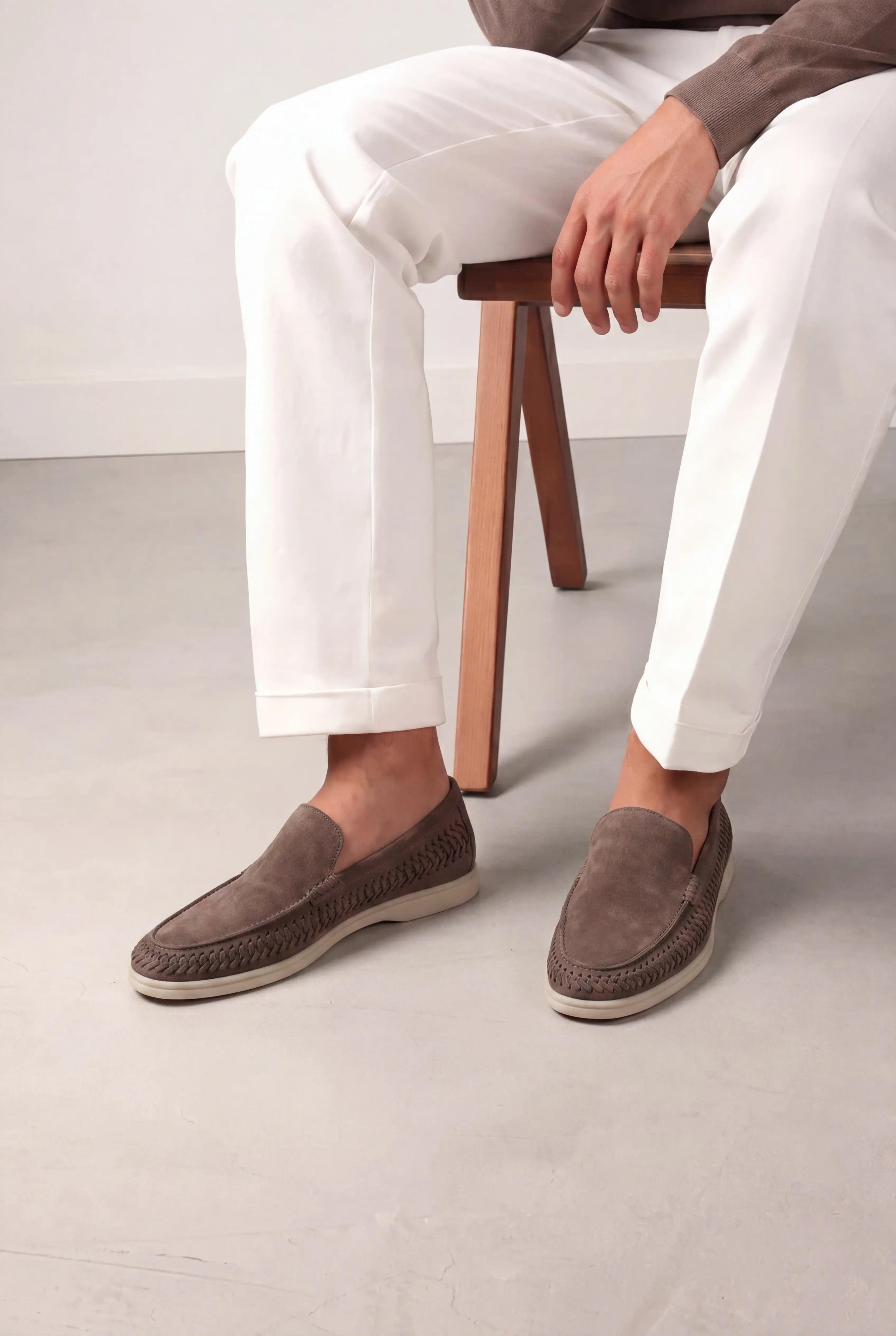 Nervino Suède Woven Loafer Brown